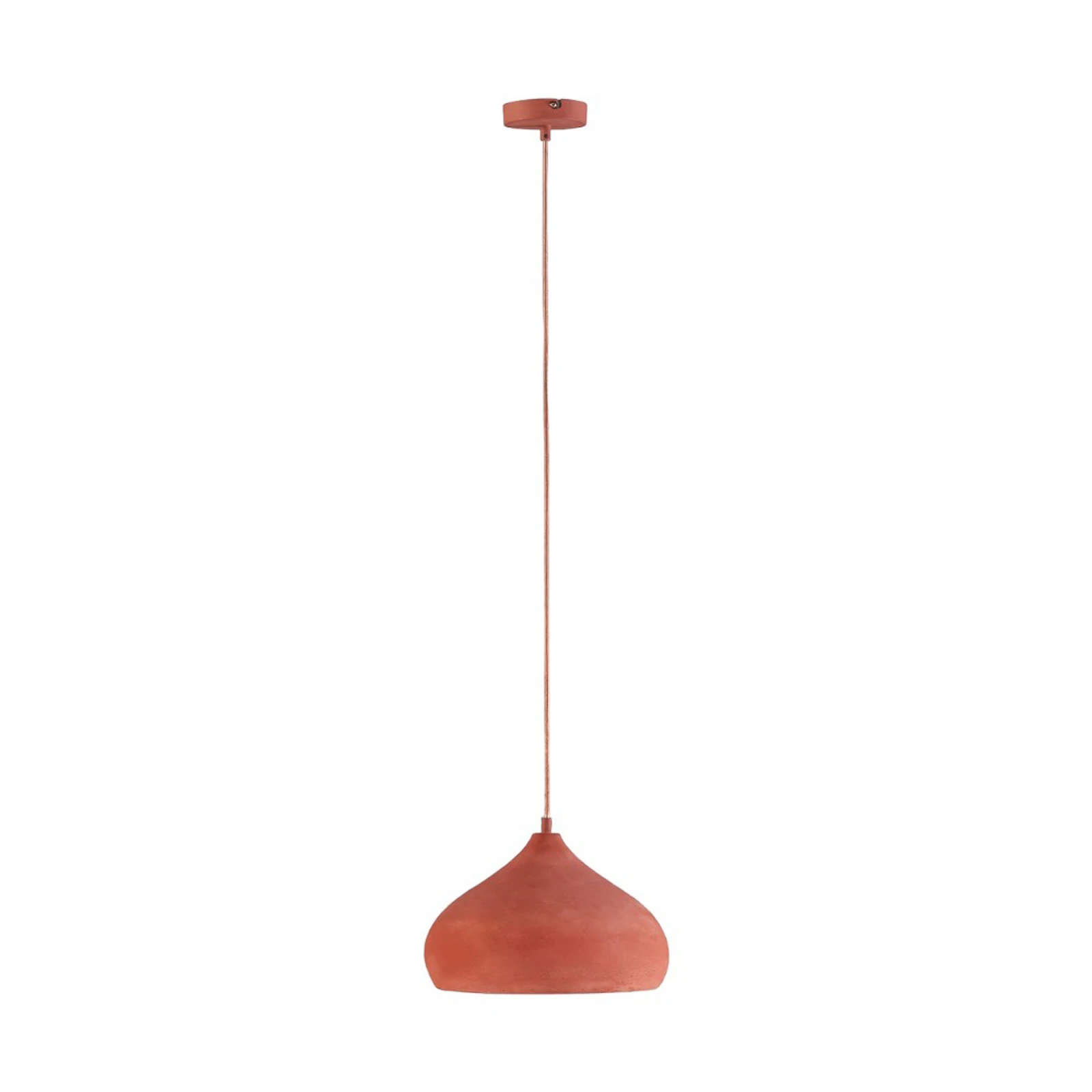 Lindby Pendelleuchte Fiona, Beton, terracottafarben, E27