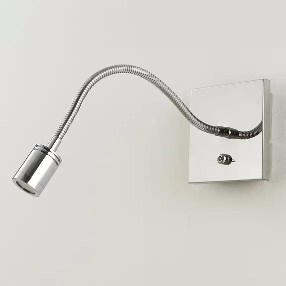 Lampenwelt Verchromte Wand-Leseleuchte Berfin, LED