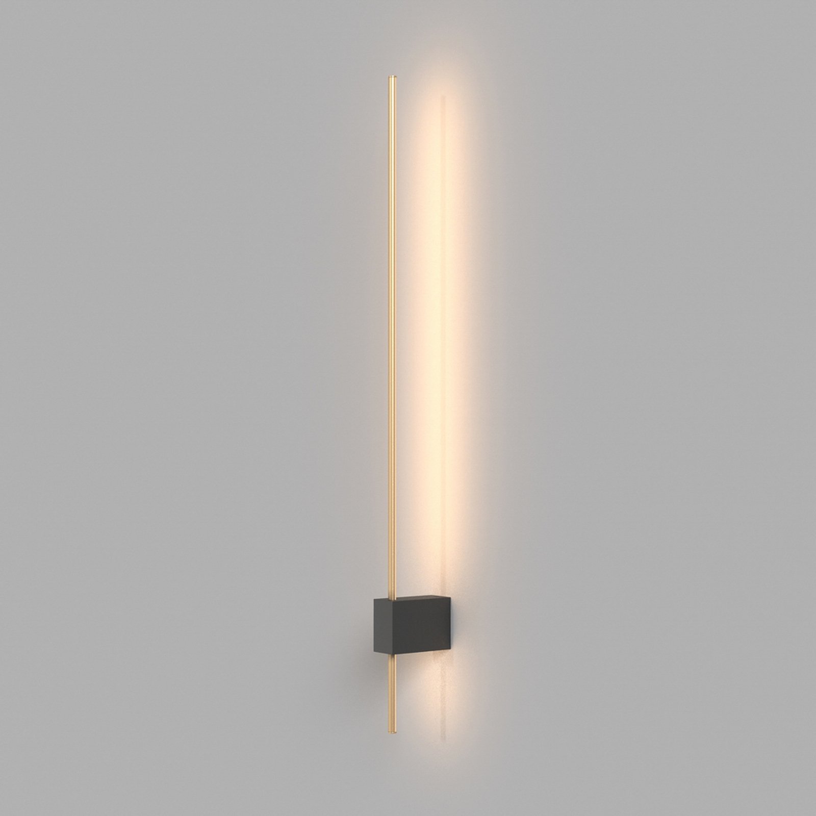 Maytoni LED wall light Pars, 6 W, black/gold, aluminium