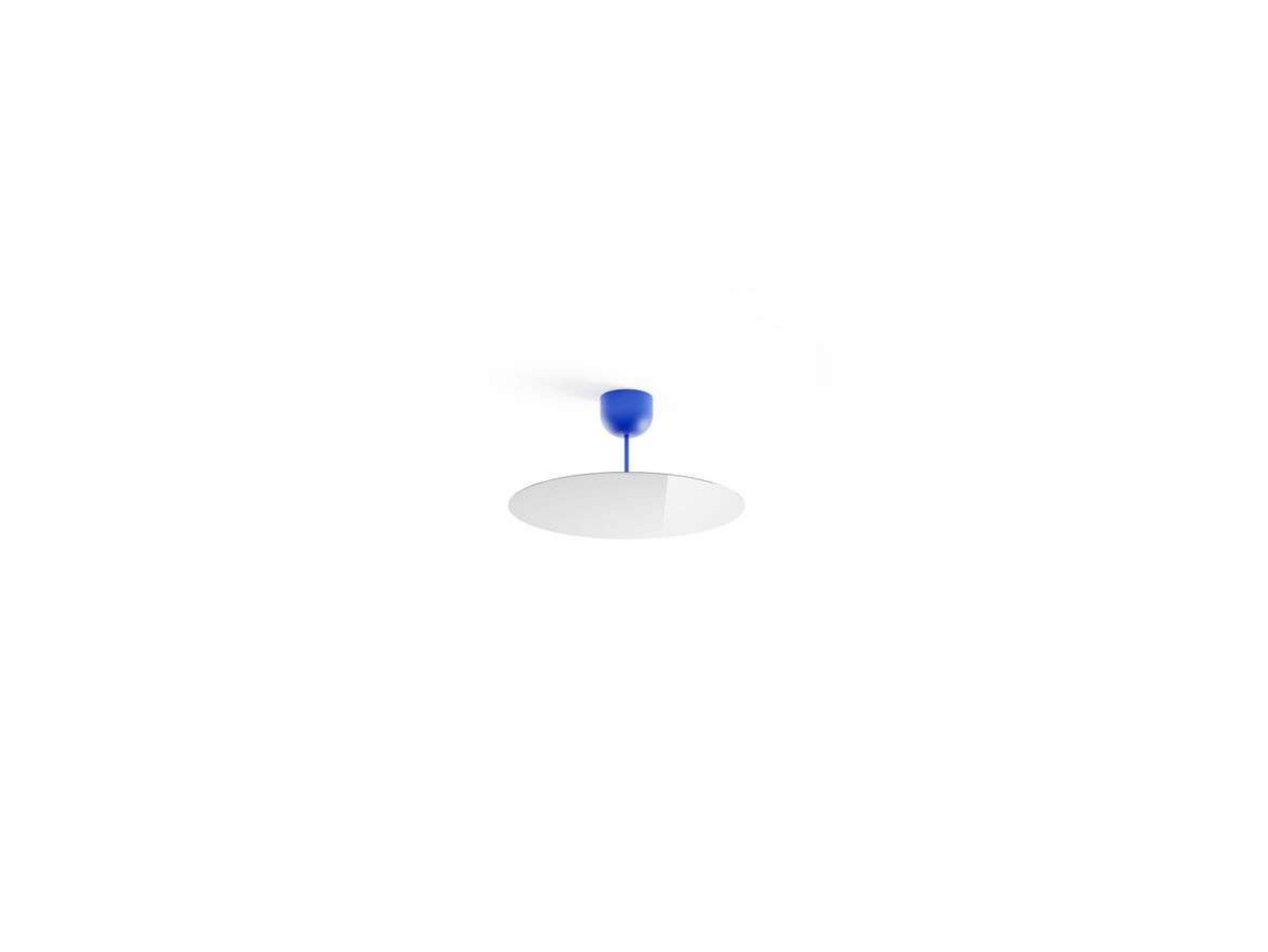 Millimetro ceiling lamp H23, blue/chrome, Ø50 cm - Luceplan