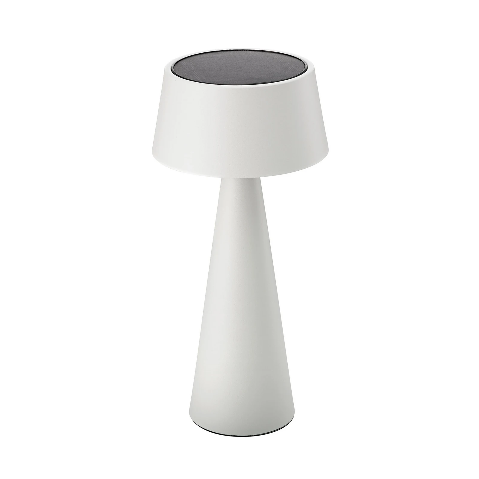 LED-Akku-Tischleuchte Solino, weiß, Solar/USB, 26 cm, IP44