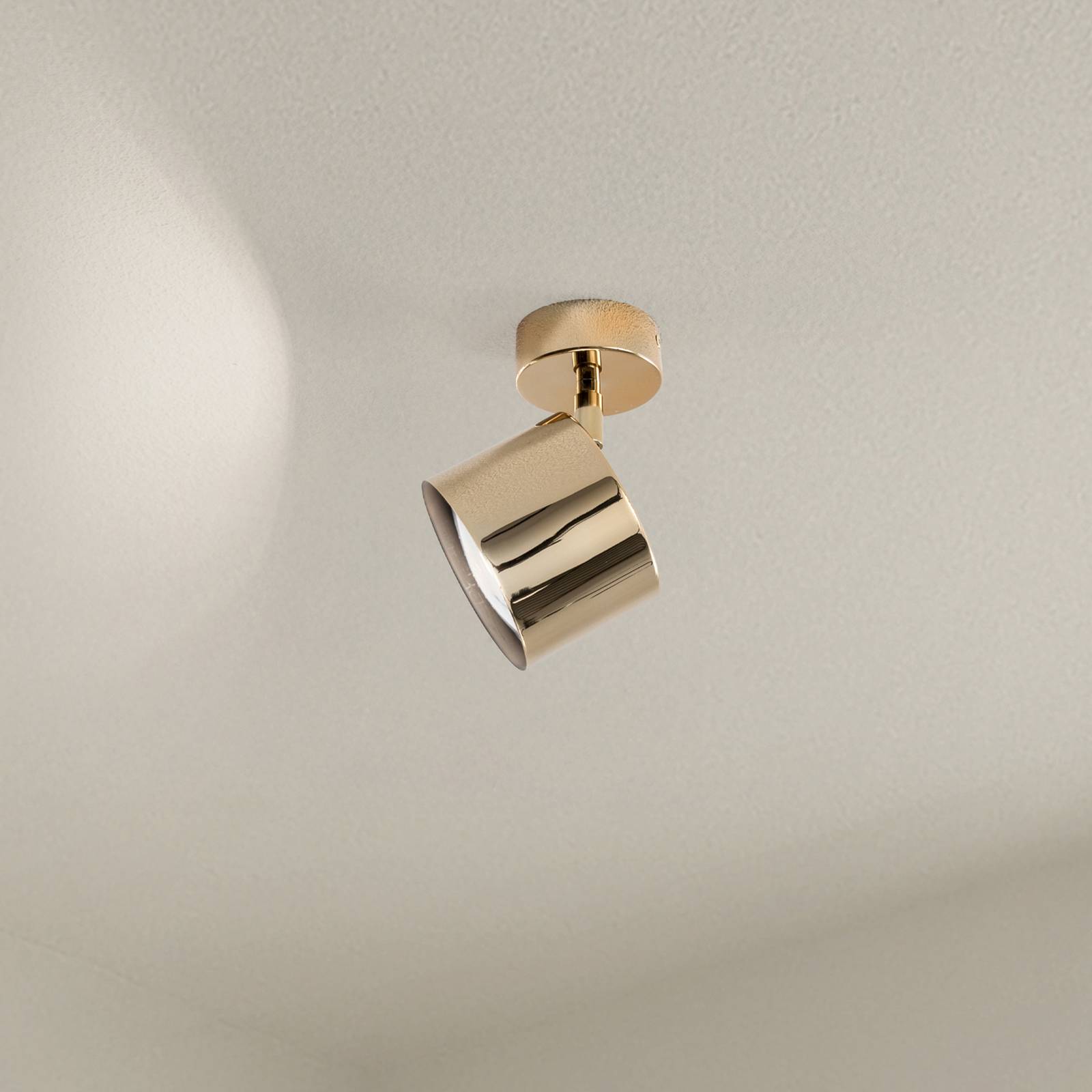 Argon Spot pour plafond Chloe, orientable, à 1 lampe, acier couleur laiton