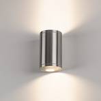 SLV wandlamp Rox, geborsteld aluminium, aluminium, Ø 12,5 cm, omhoog/omlaag