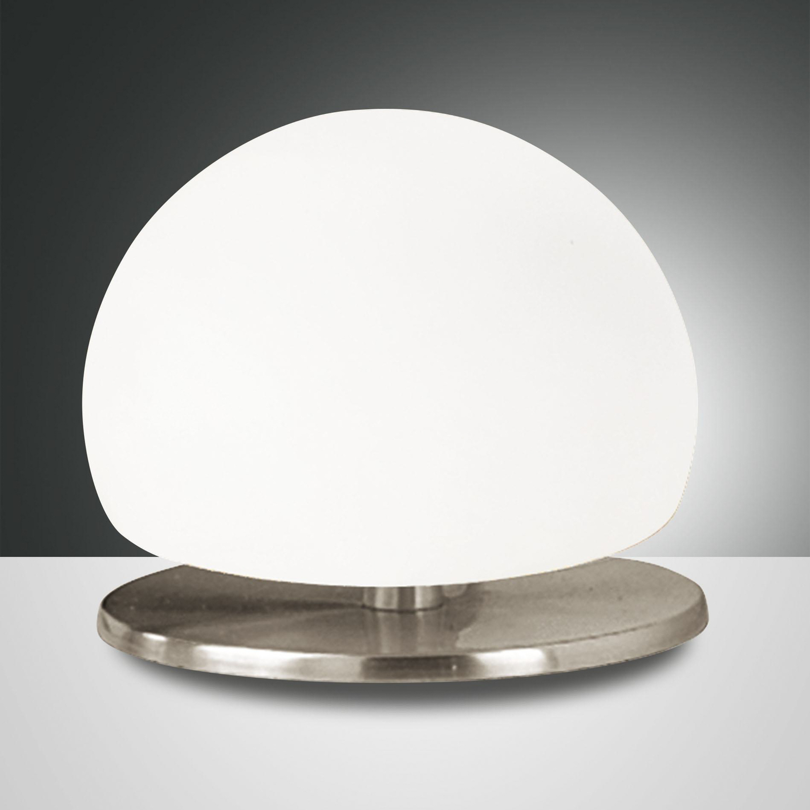 Morgana bordlampe, nikkel/hvid, touchdæmper, 3.000 K