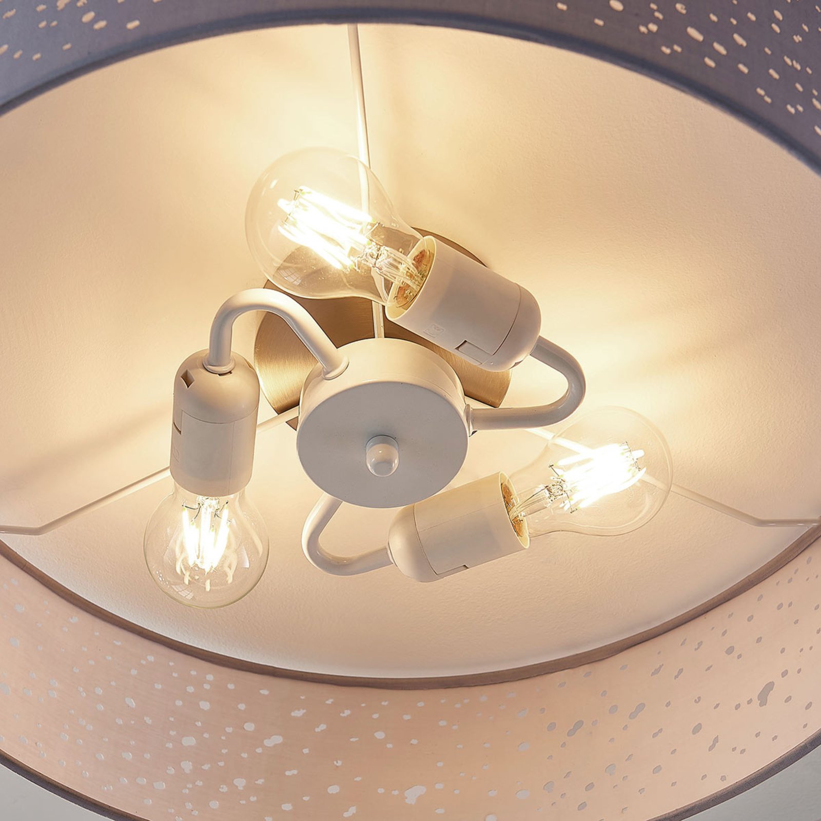 Umma Ceiling Lamp Grey/Nickel - Lindby