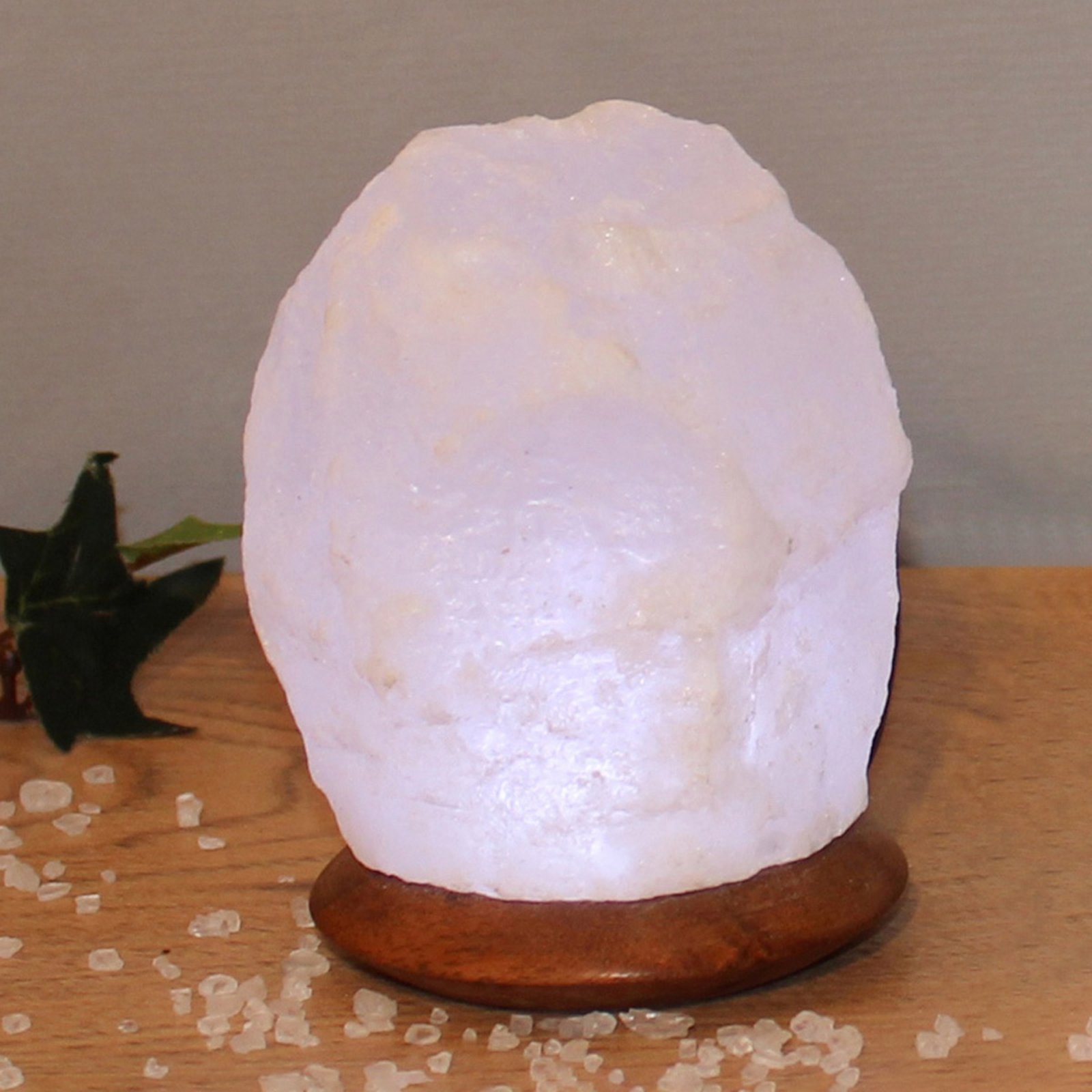 Salt lamp White Line Rock with base, USB