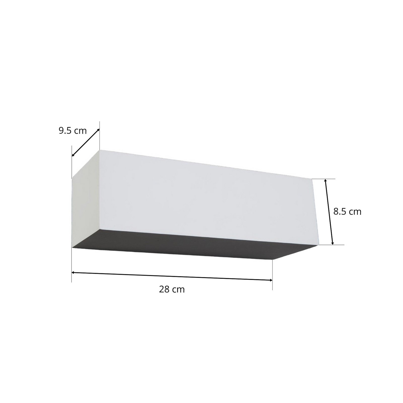 Rectangular plaster wall light Lenny