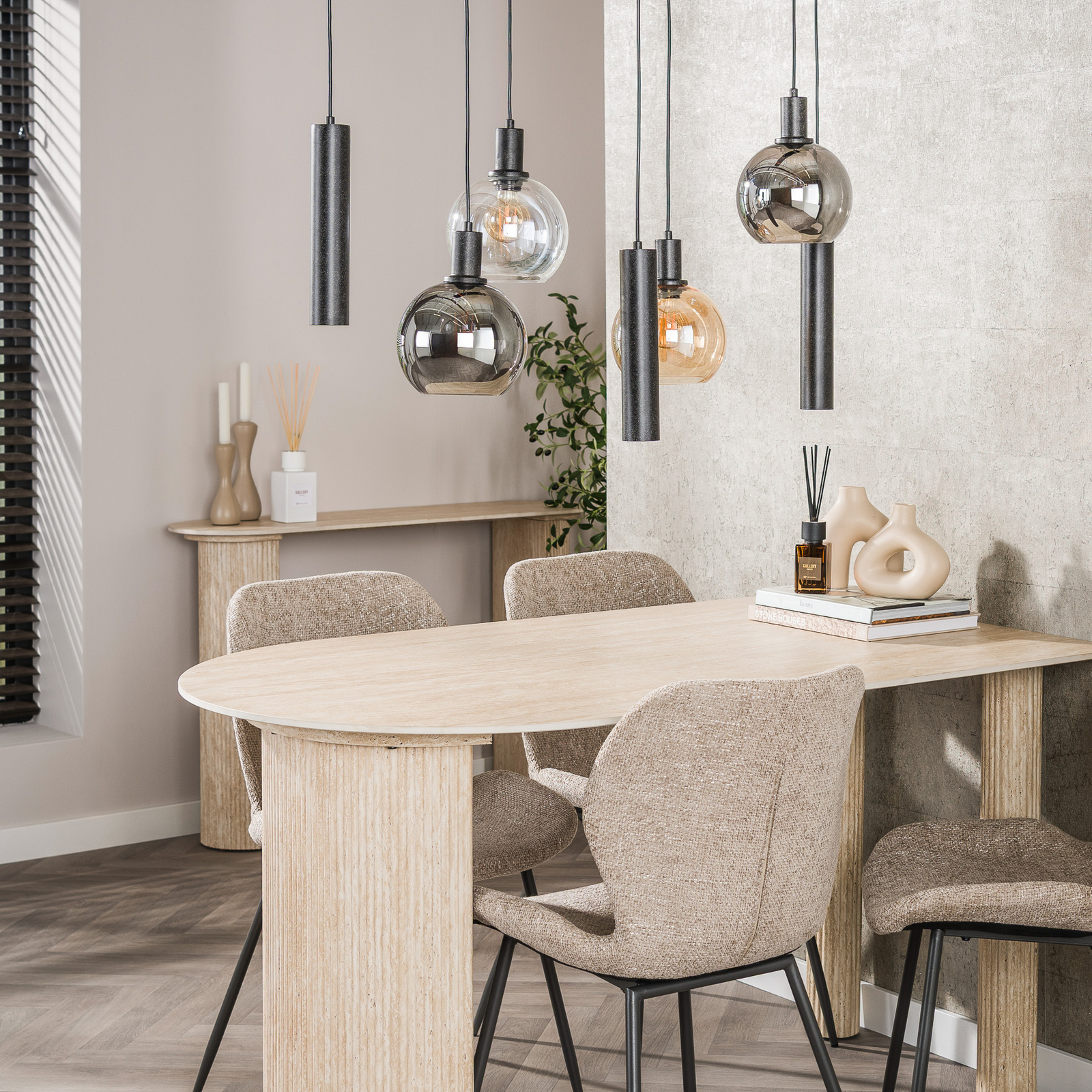 Pendelleuchte Sfera Tricolore, mehrfarbig, 7-flg., E27/GU10
