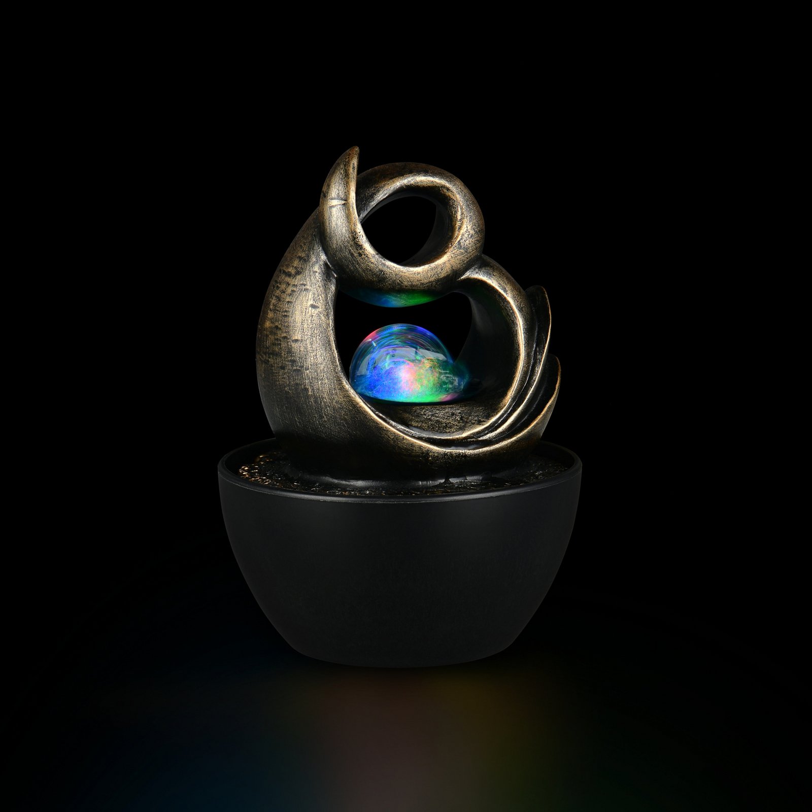 LED-bordslampa Luma, brun, höjd 19 cm, konstharts, RGB USB