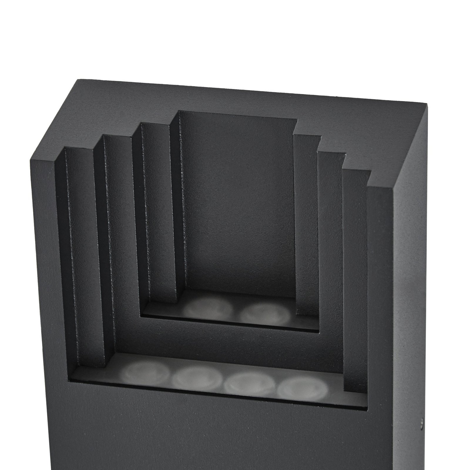 Lindby LED εξωτερικός φωτισμός τοίχου Aurali, 2 φτερά, μαύρος, IP65