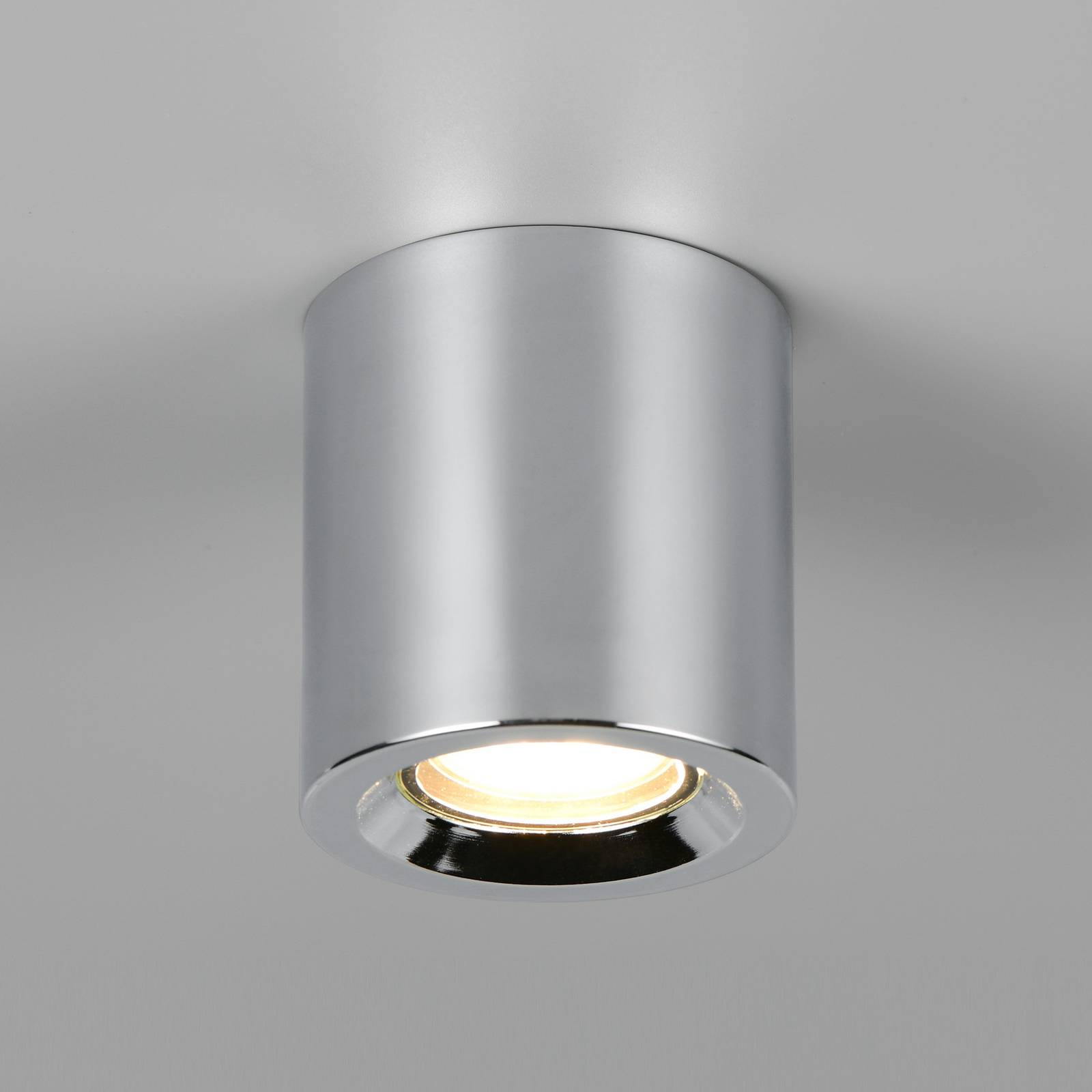 Trio Lighting Plafondlamp Biscotto, chroomkleurig, Ø 9,5 cm, metaal, IP44