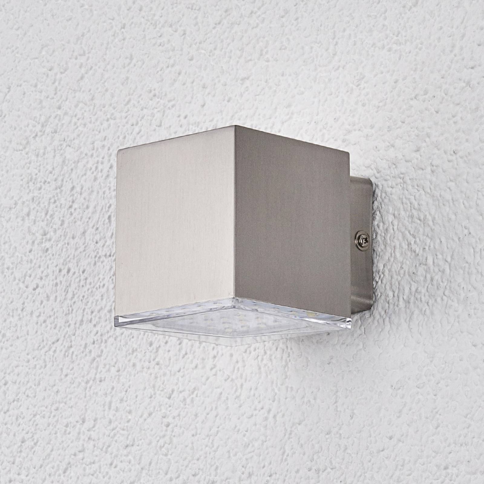 Lindby Kompakt LED-utevägglampa Lydia i rostfritt stål
