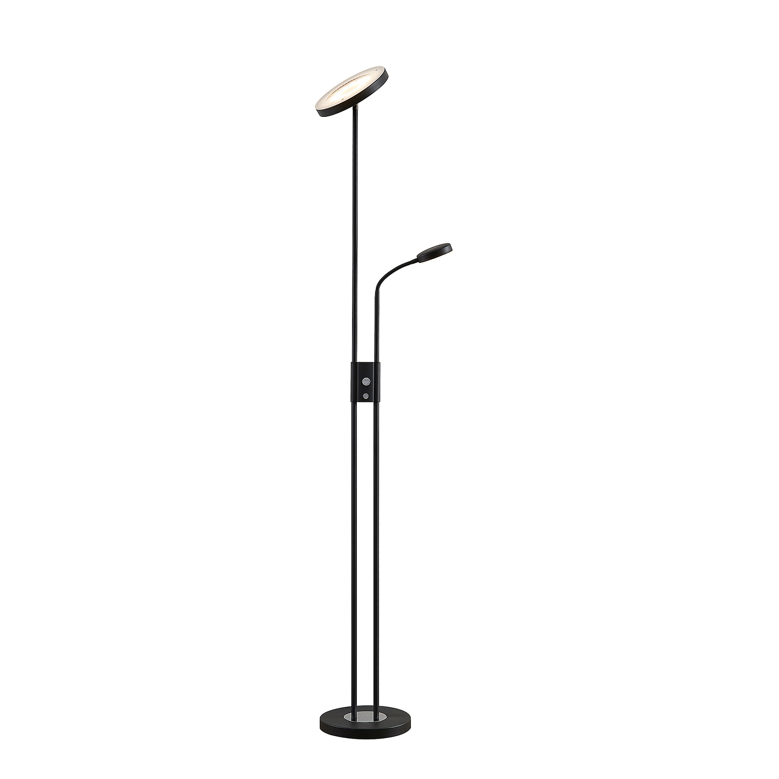 Lindby Seppa LED floor lamp, round, black