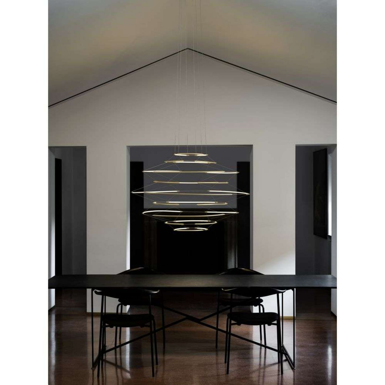 Drop 9 Pendel Matte Black Nemo Lighting - Spisestue - Plastik - Ring