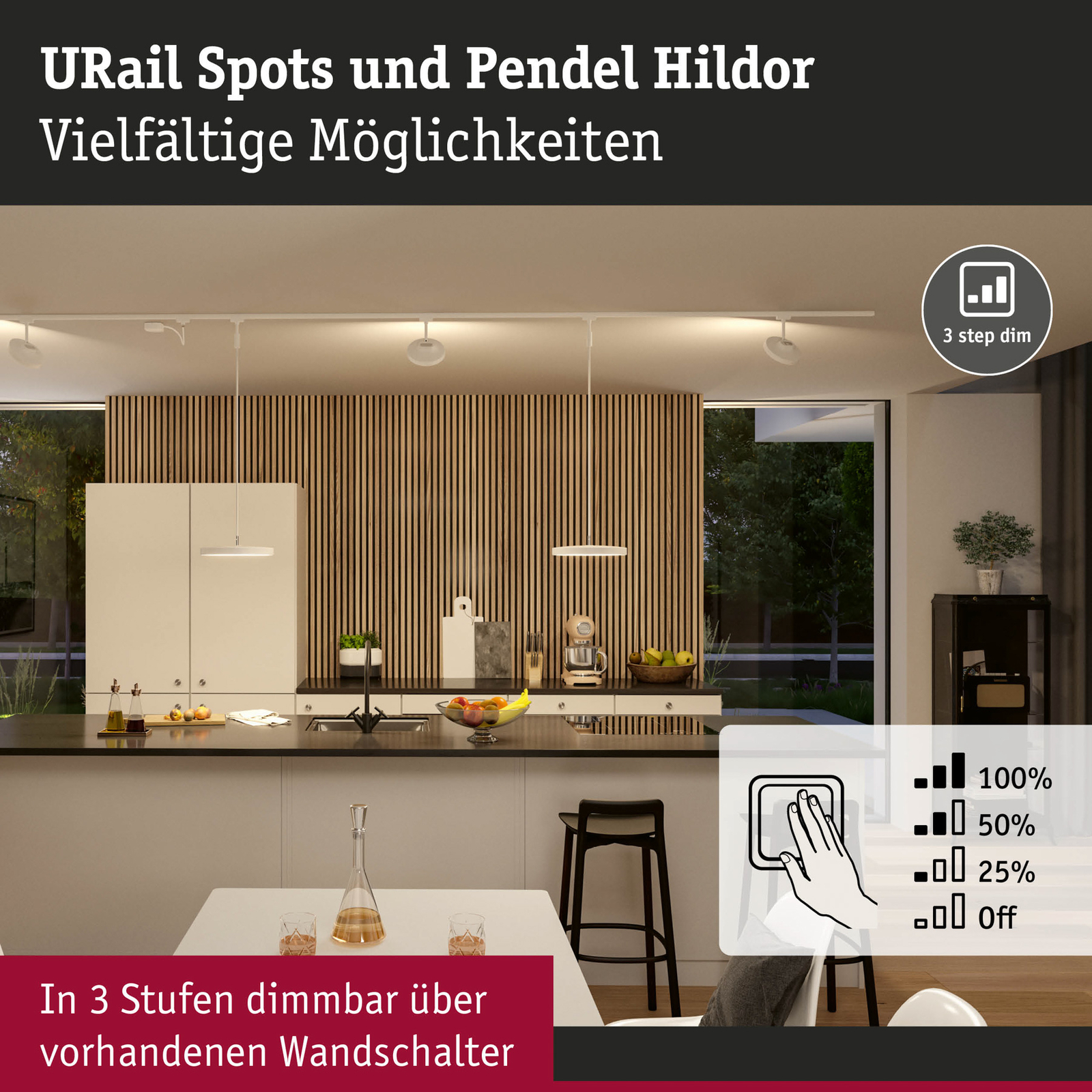 Paulmann URail Hildor LED-Pendel 3.000K weiß