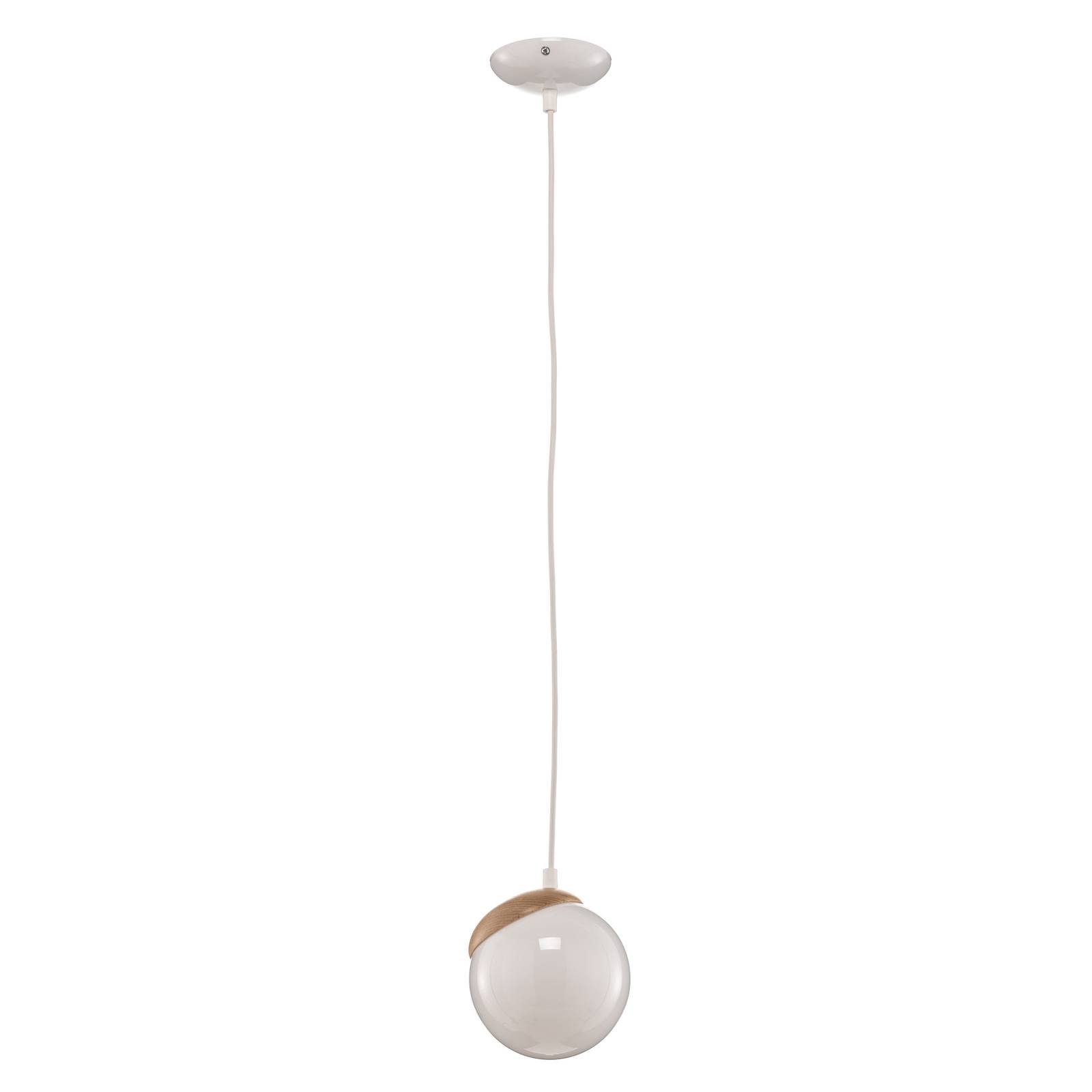 Suspension Sfera 1 lampes verre bois clair