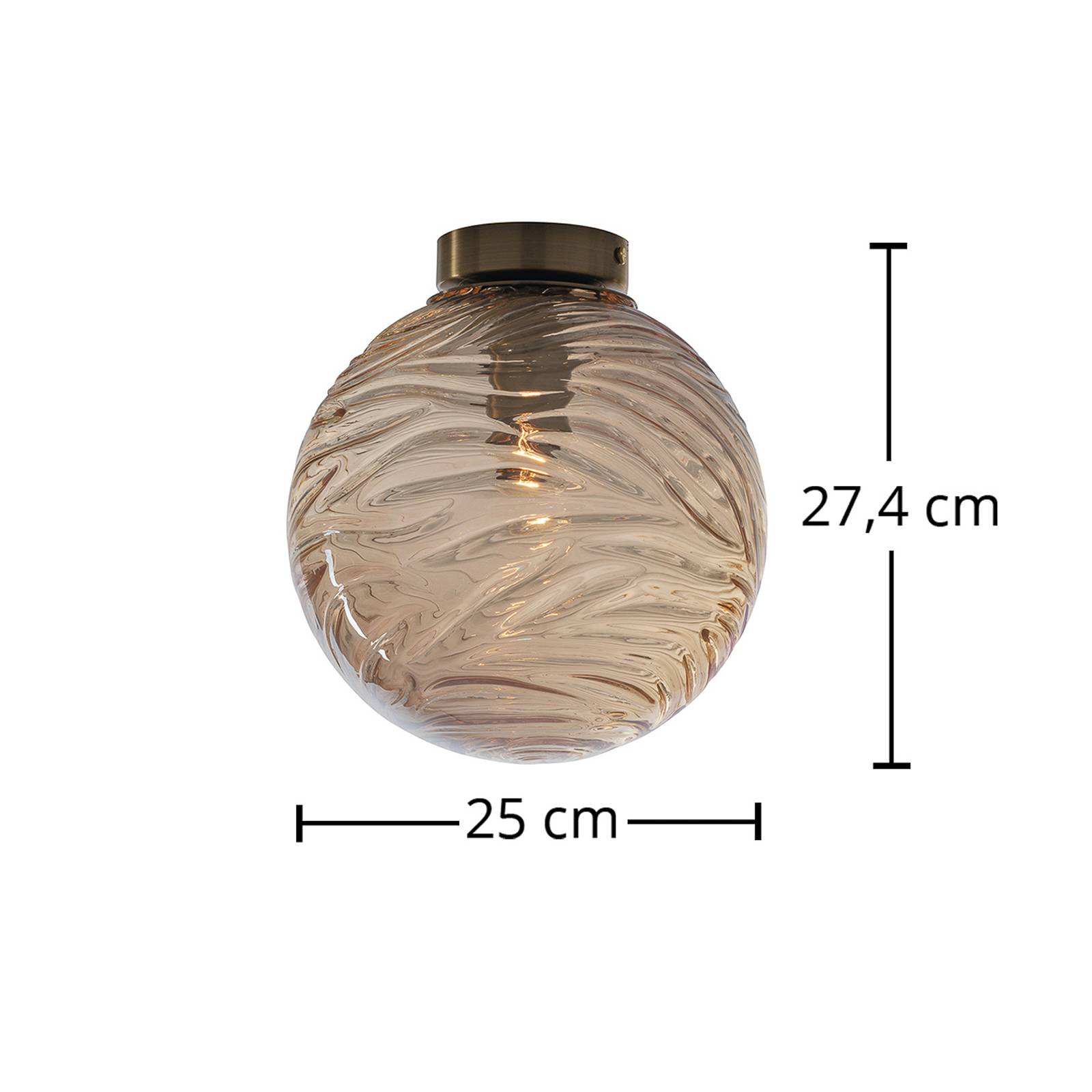 Eco-Light Plafoniera Nereide, vetro bronzo