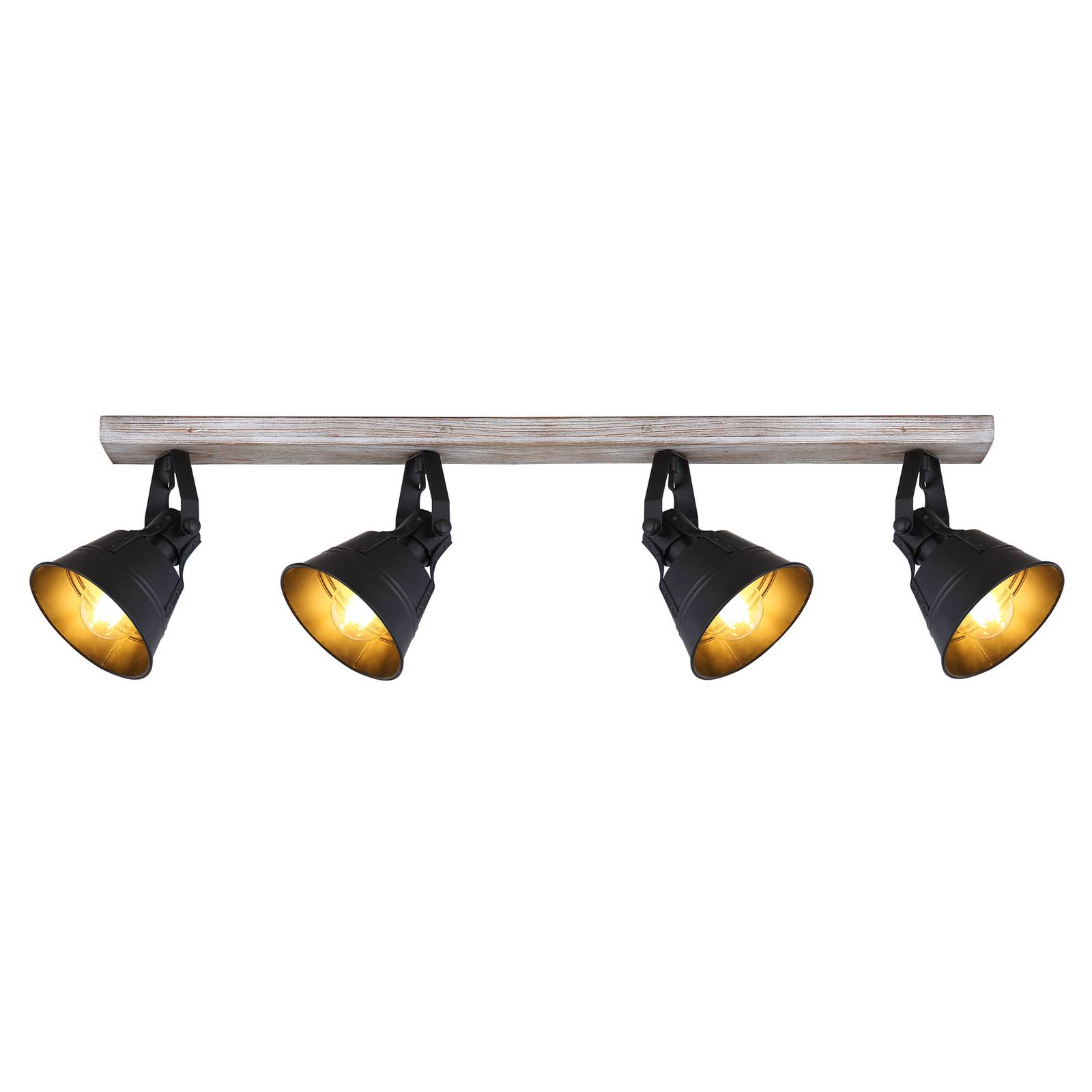 Lampa sufitowa Günther z metalu, czarna, 4-pkt.