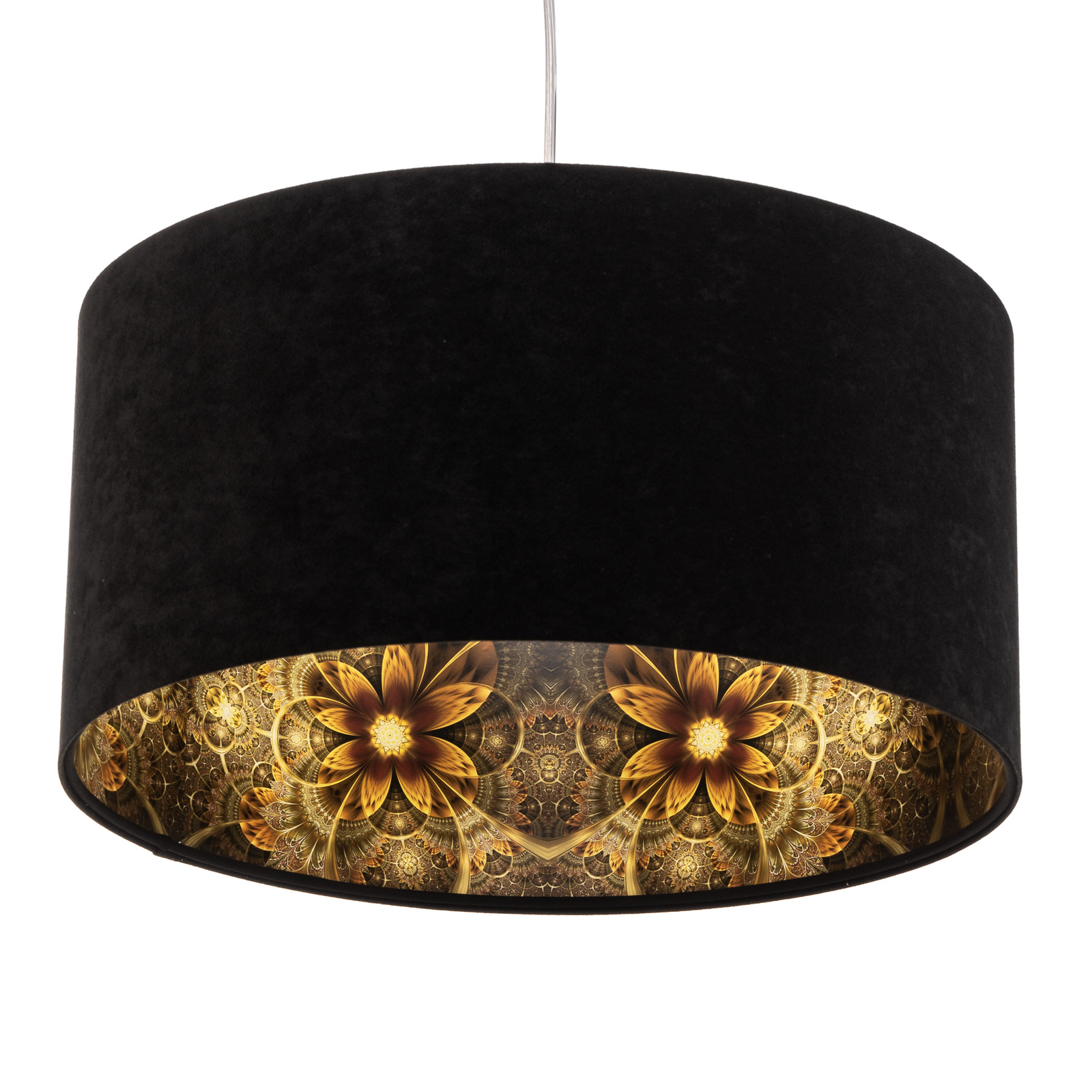 Salina pendant light in black with latex print