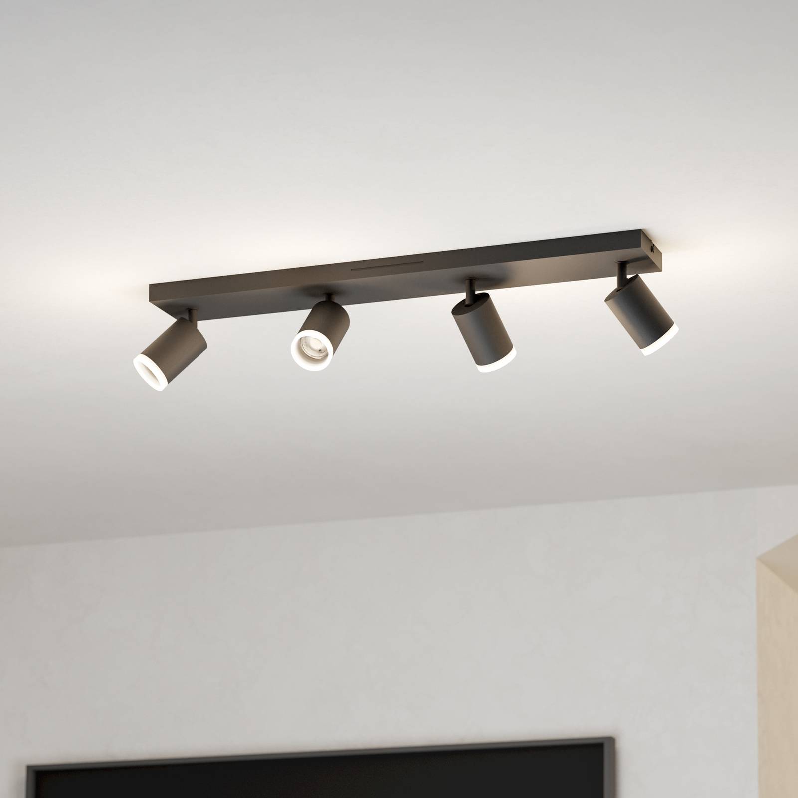 EGLO connect Smart-LED-Spot Melitello-Z, 4-flg., schwarz günstig online kaufen