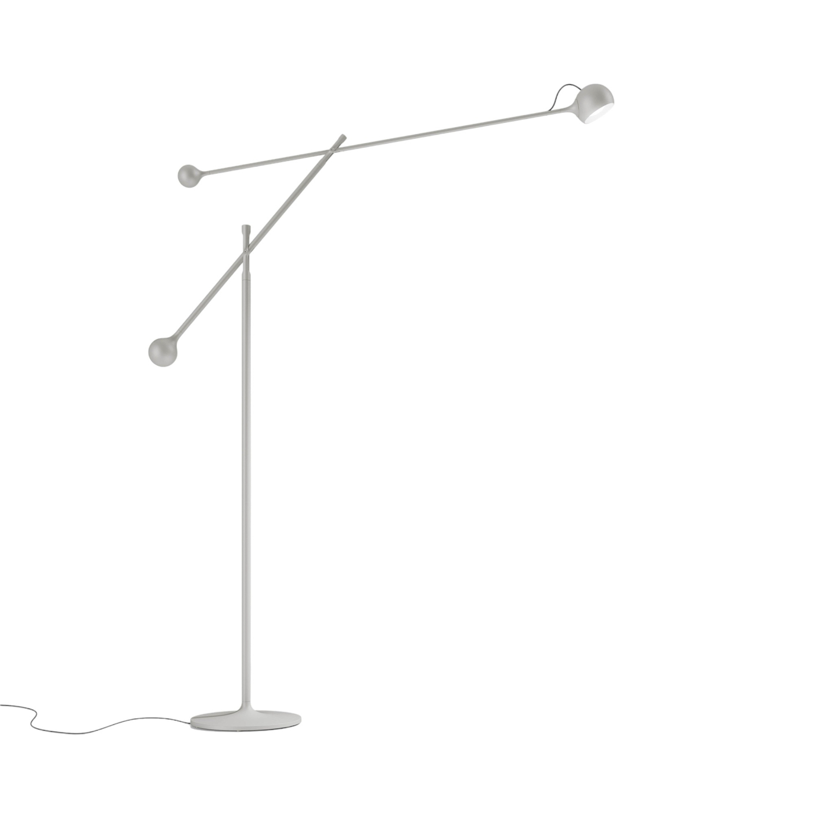 Artemide Ixa LED-gulvlampe, justerbar, hvidlig grå