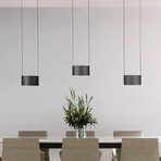 PURE LED-Hängelampe Clipse, grau, Länge 110 cm, CTT, 6-flg.