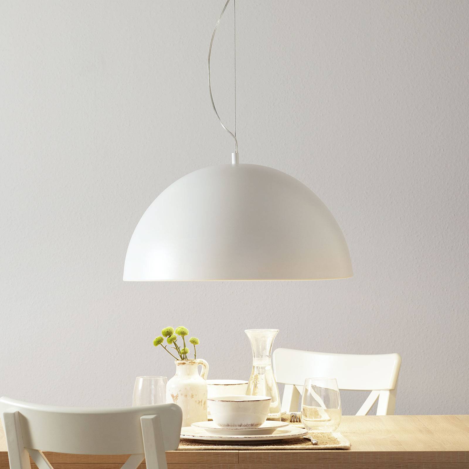 Lucande Lucande Maleo hanging light 53 cm white | Other metals