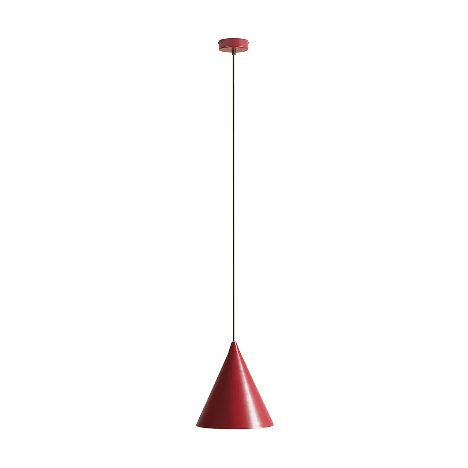 Hänglampa Form, vinröd, metall, Ø 24 cm, konformad, E27