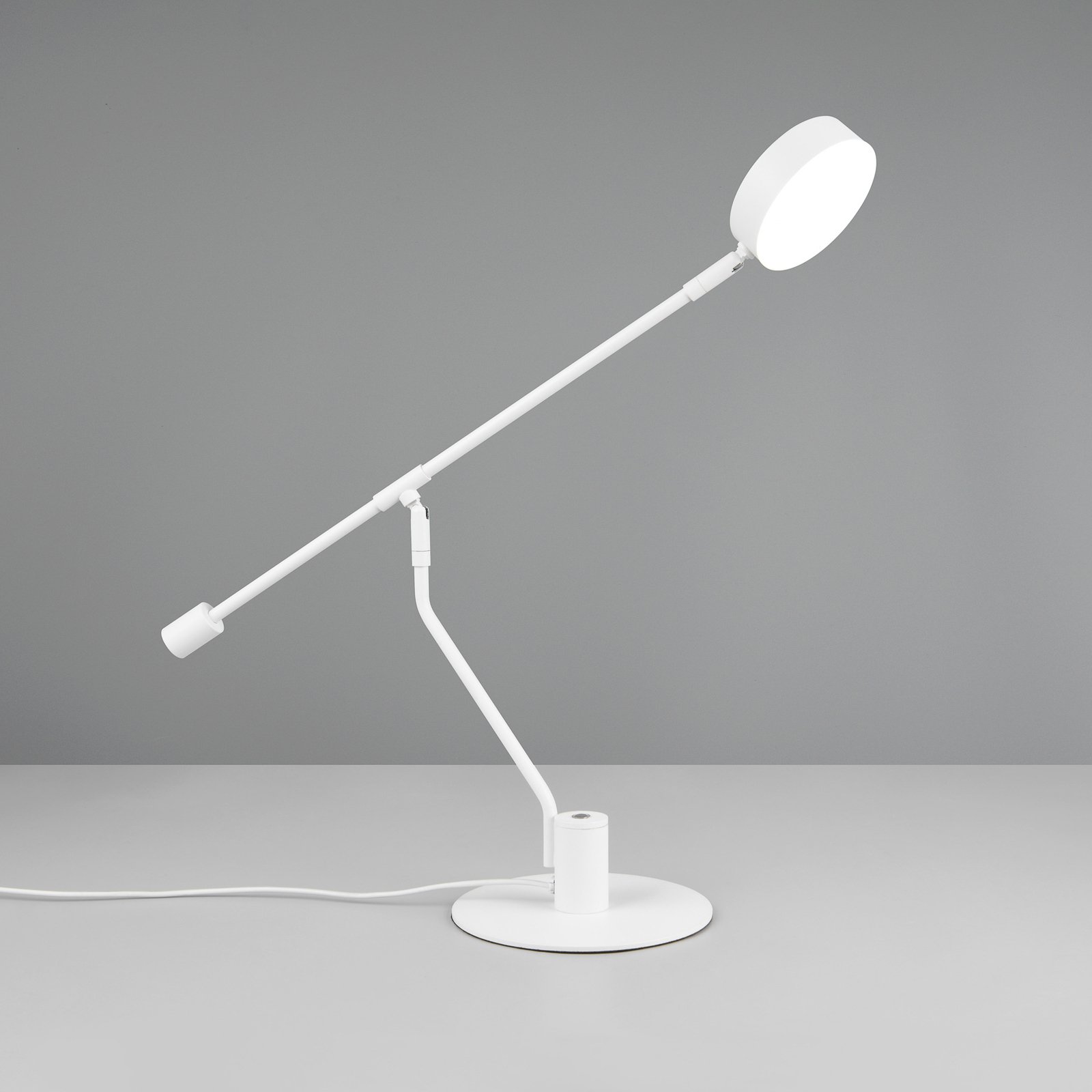 Lampe de bureau LED Manduro, blanc, métal, CCT, variateur d'intensité