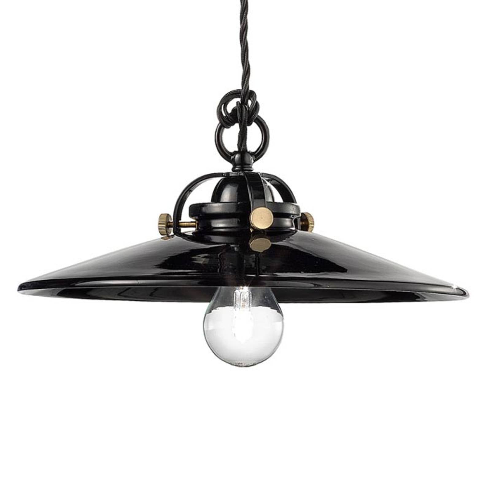 Schwarze Keramik-Hängeleuchte Edoardo 31cm