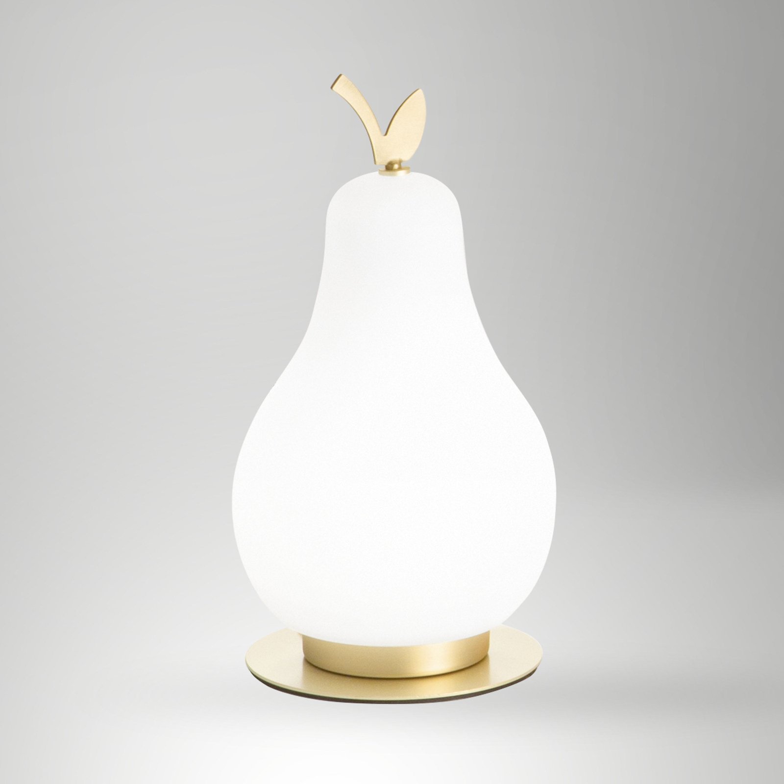 Wilma LED galda lampa, misiņa/balta, spuldzes formas, ar iespēju aptumšot
