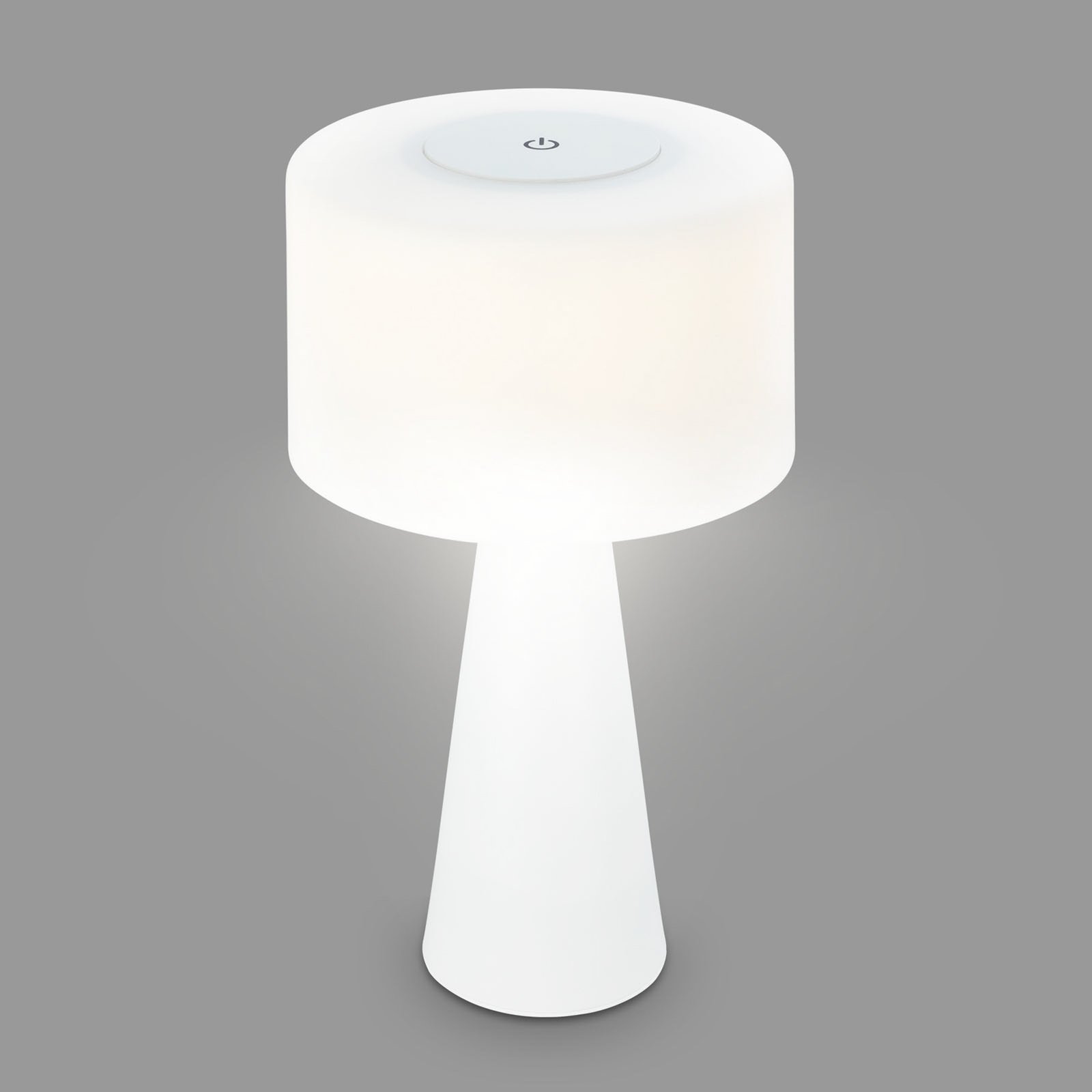 LED asztali lámpa Halo, akkumulátoros, fehér