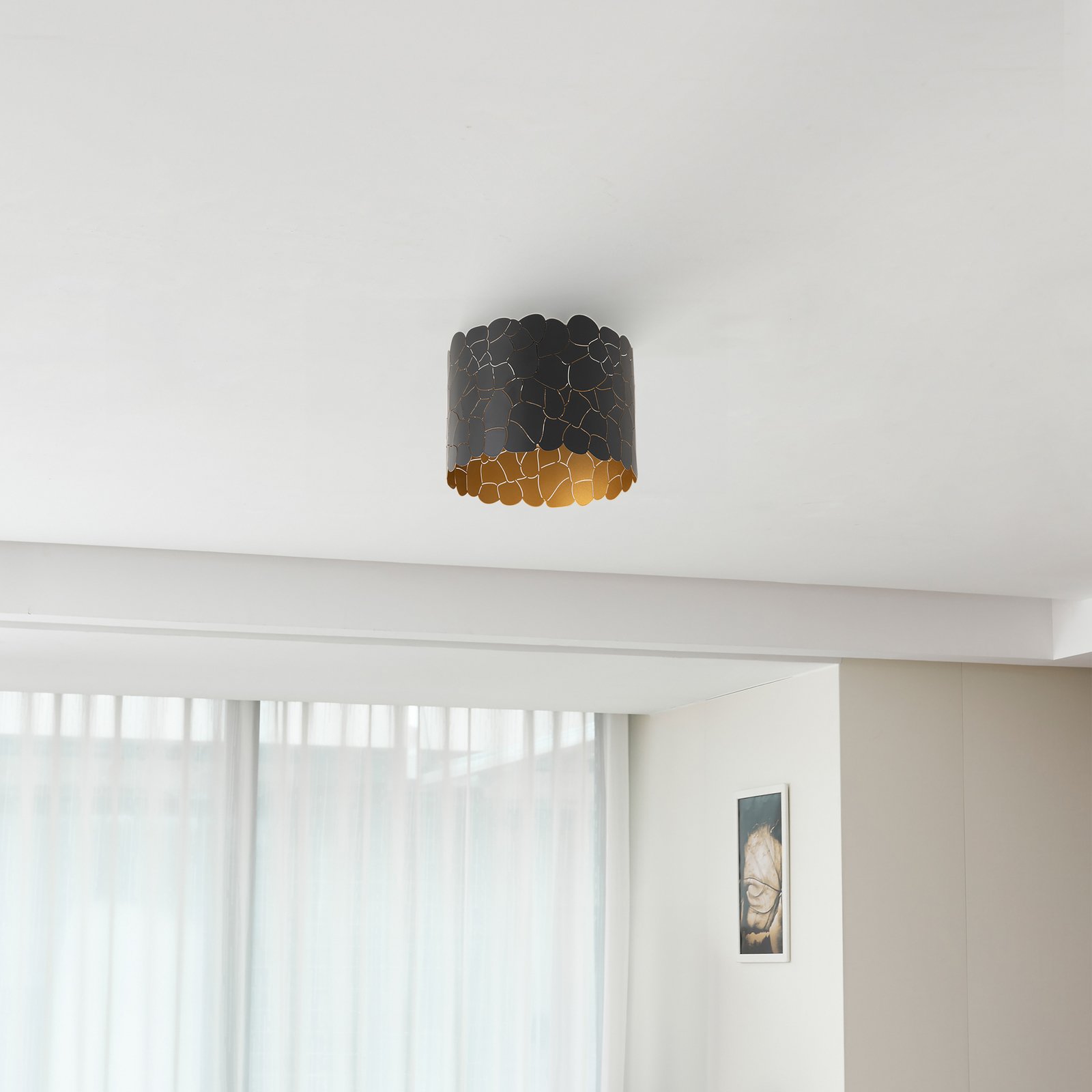 Aralena Deckenleuchte Schwarz/Gold - Lindby