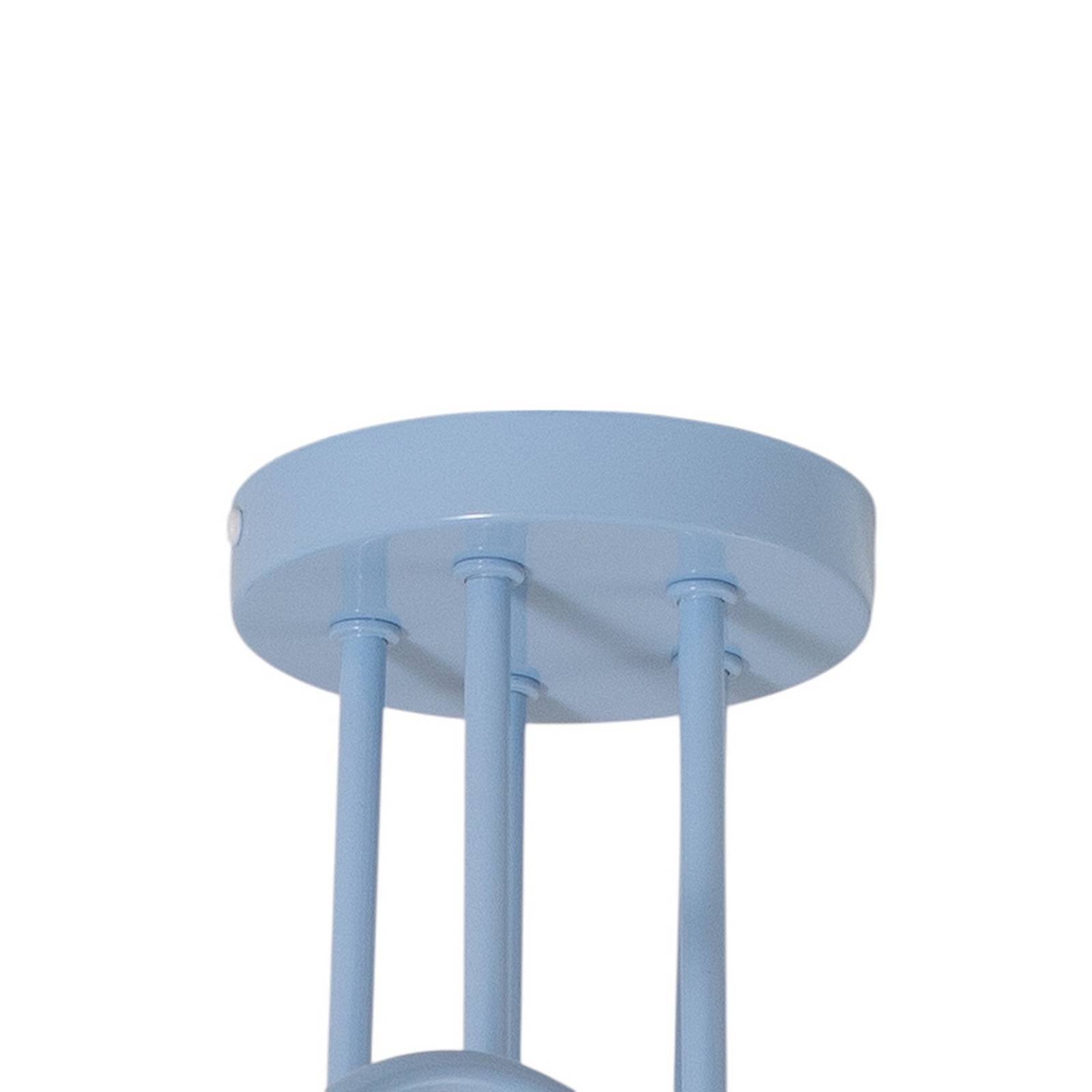 Lampa sufitowa Oxford, jasnoniebieska, Ø 47 cm, metalowa, 5-punktowa