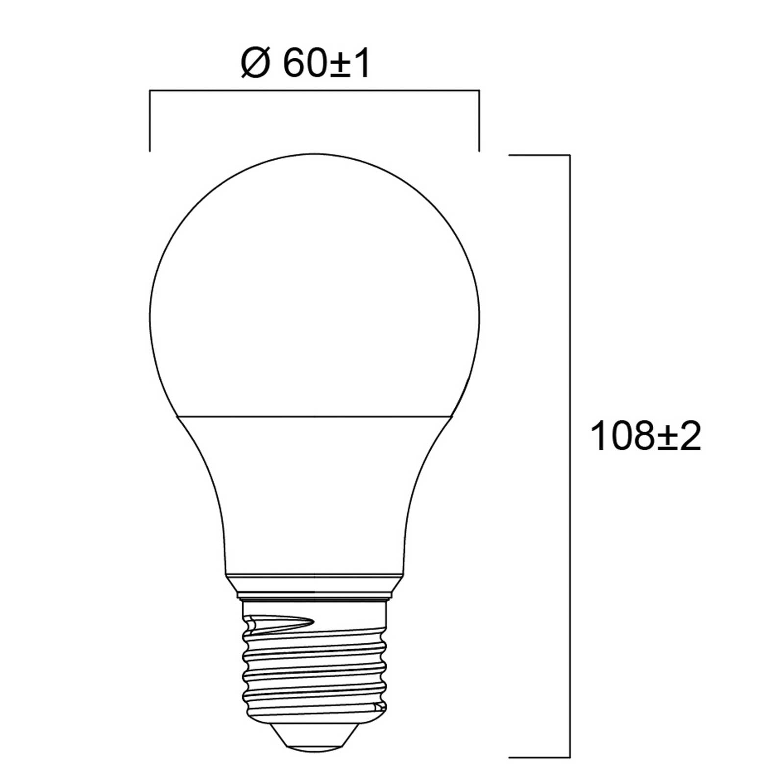 LED-pære ToLEDo GLS, E27, 4 W, A60, mat, 6.500 K