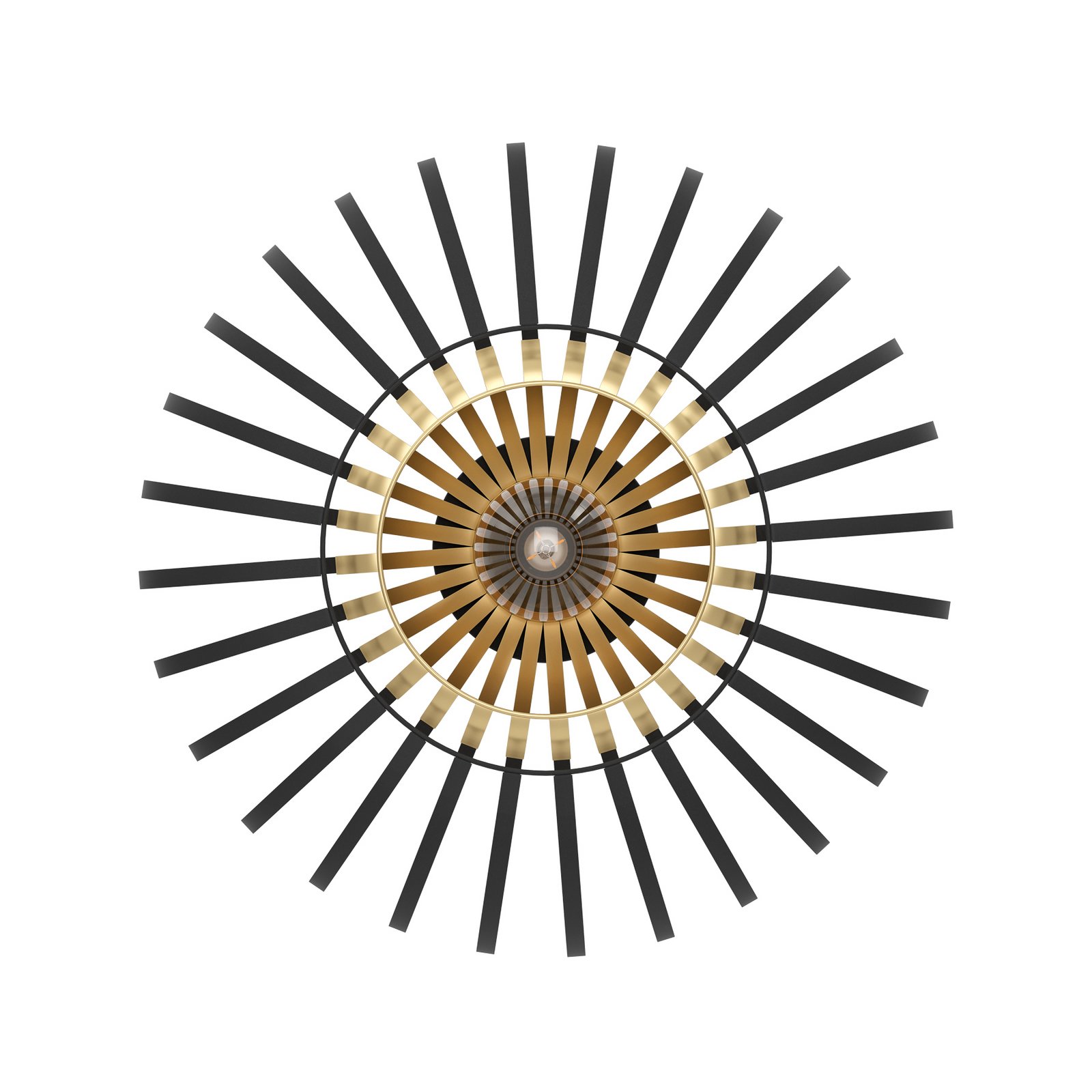Encinitos ceiling light, black/brass