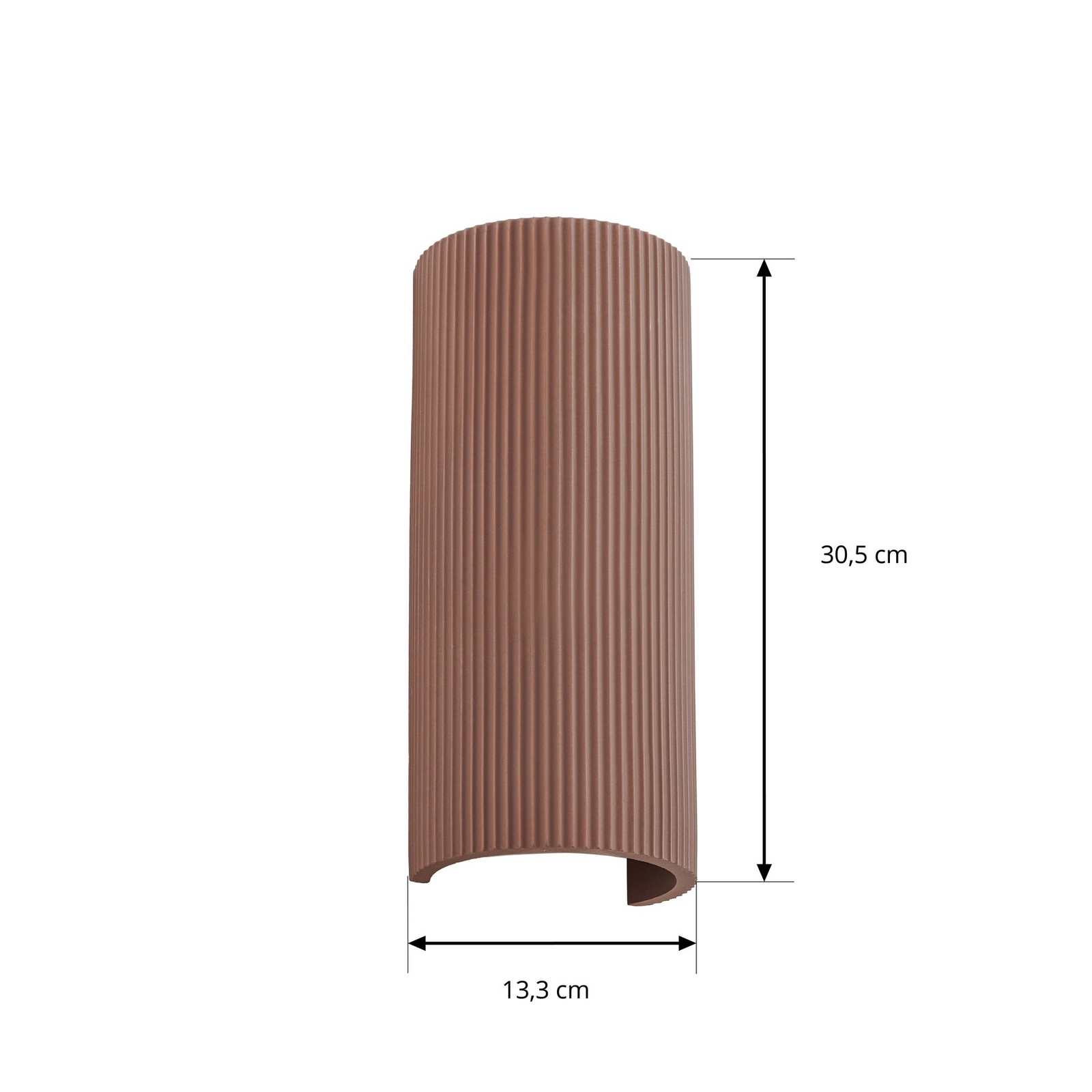 Lindby Colja -seinävalaisin, ruskea, pyöreä, korkeus 30,5 cm, kipsi