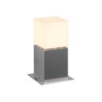 SLV podna lampa Square Pole, visina 30 cm, siva, nehrđajući čelik