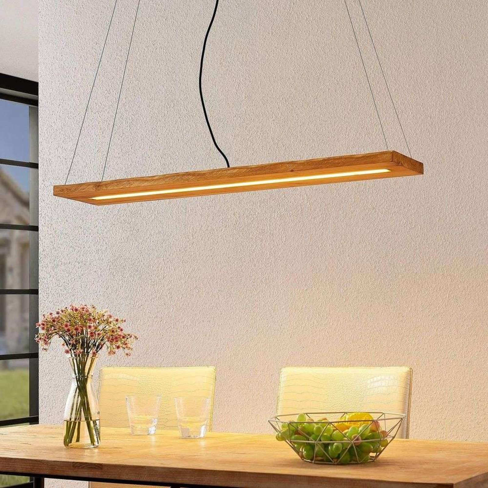 Nesaja LED Závěsná Lampa Wood - Lindby