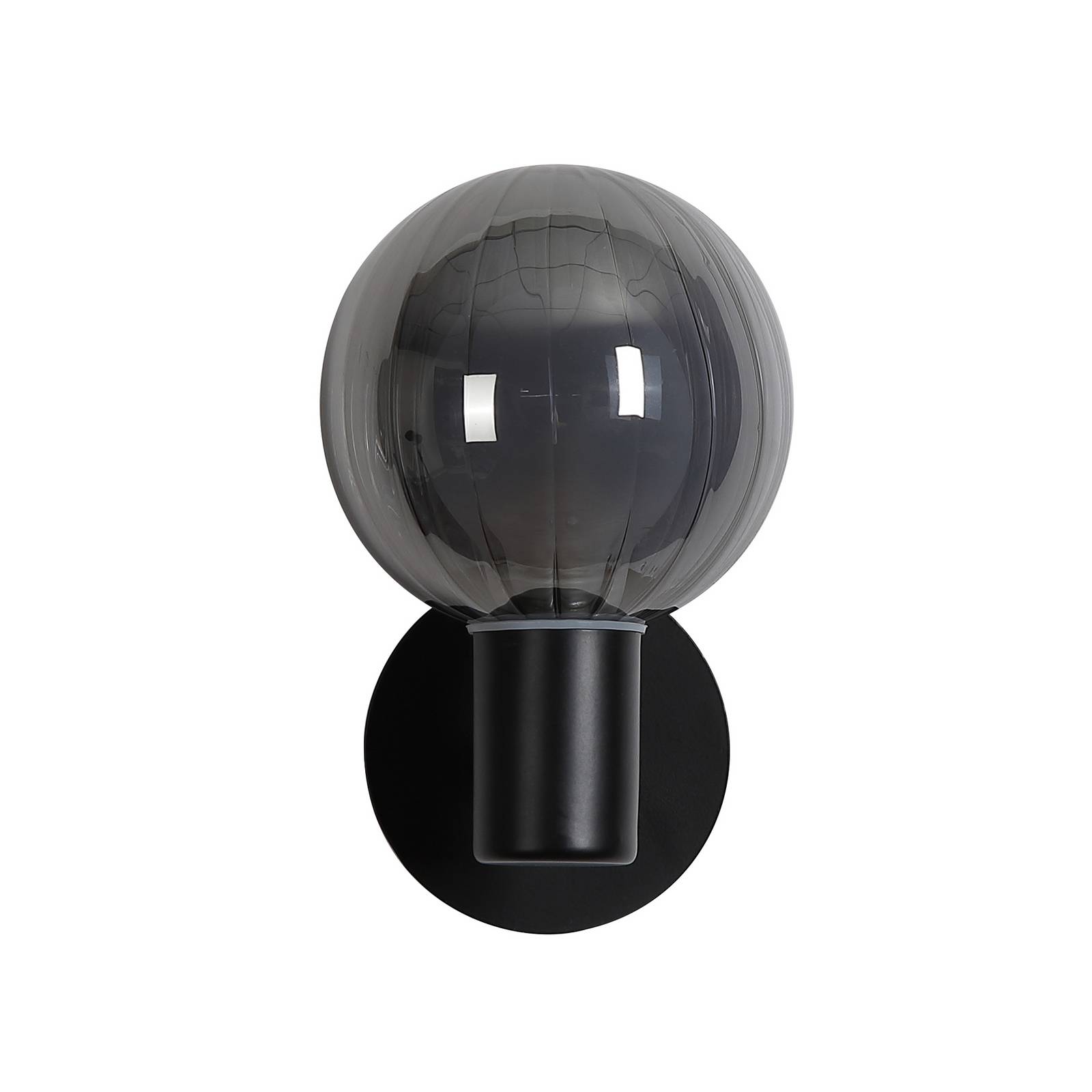 Bad-Wandlampe Lumisphere, schwarz/rauchgrau, Höhe 12 cm Glas günstig online kaufen