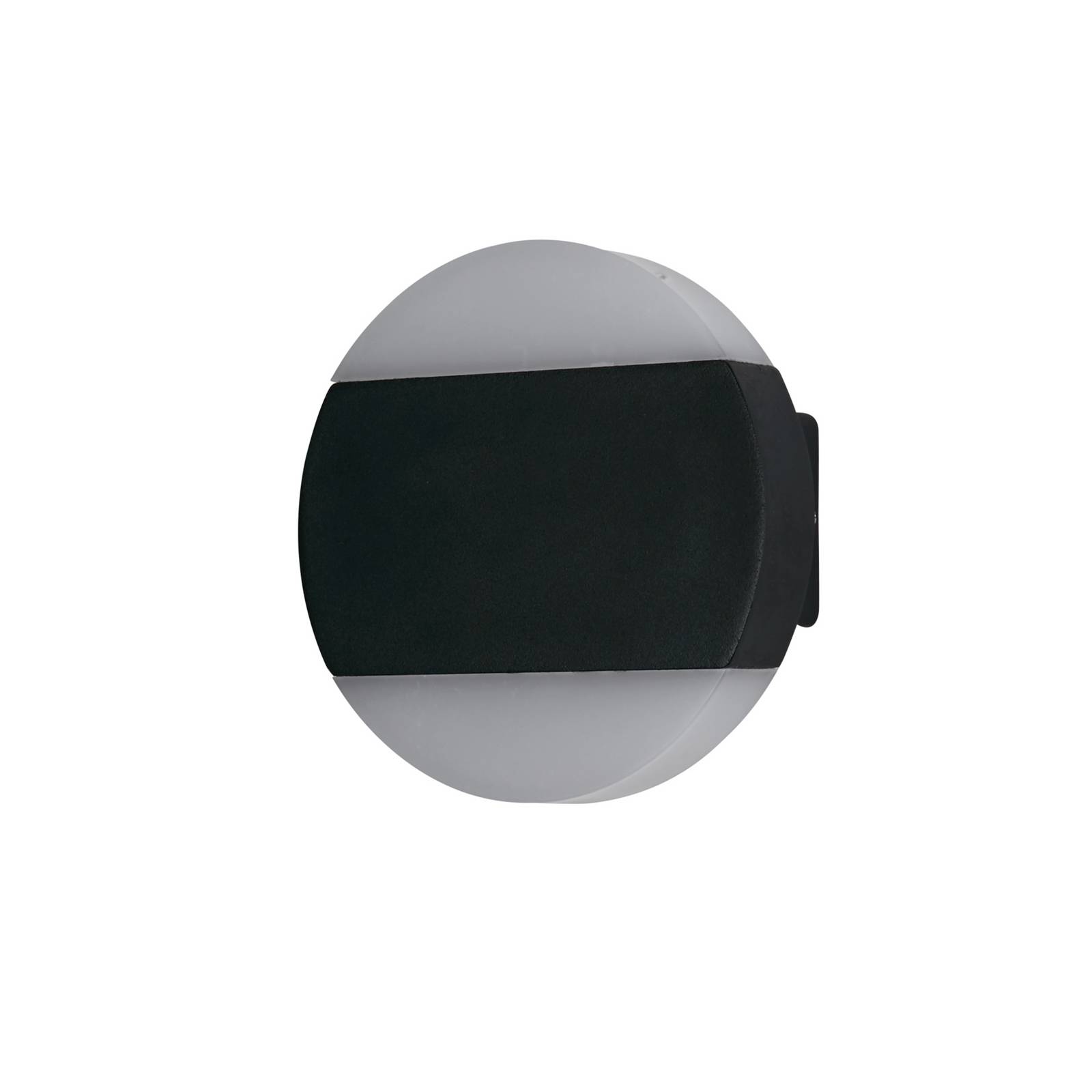 LED-Außenwandlampe Cavern, schwarz, Ø 15 cm, Metall