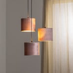 Jari hanging light fabric 3-bulb round rose/gold