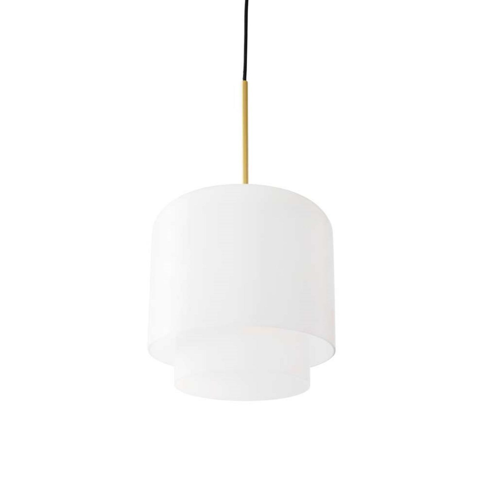 Candeeiro suspenso Megumi, Ø 28 cm, latão/ópalo Candeeiro suspenso Megumi, Ø 28 cm, latão/ópalo