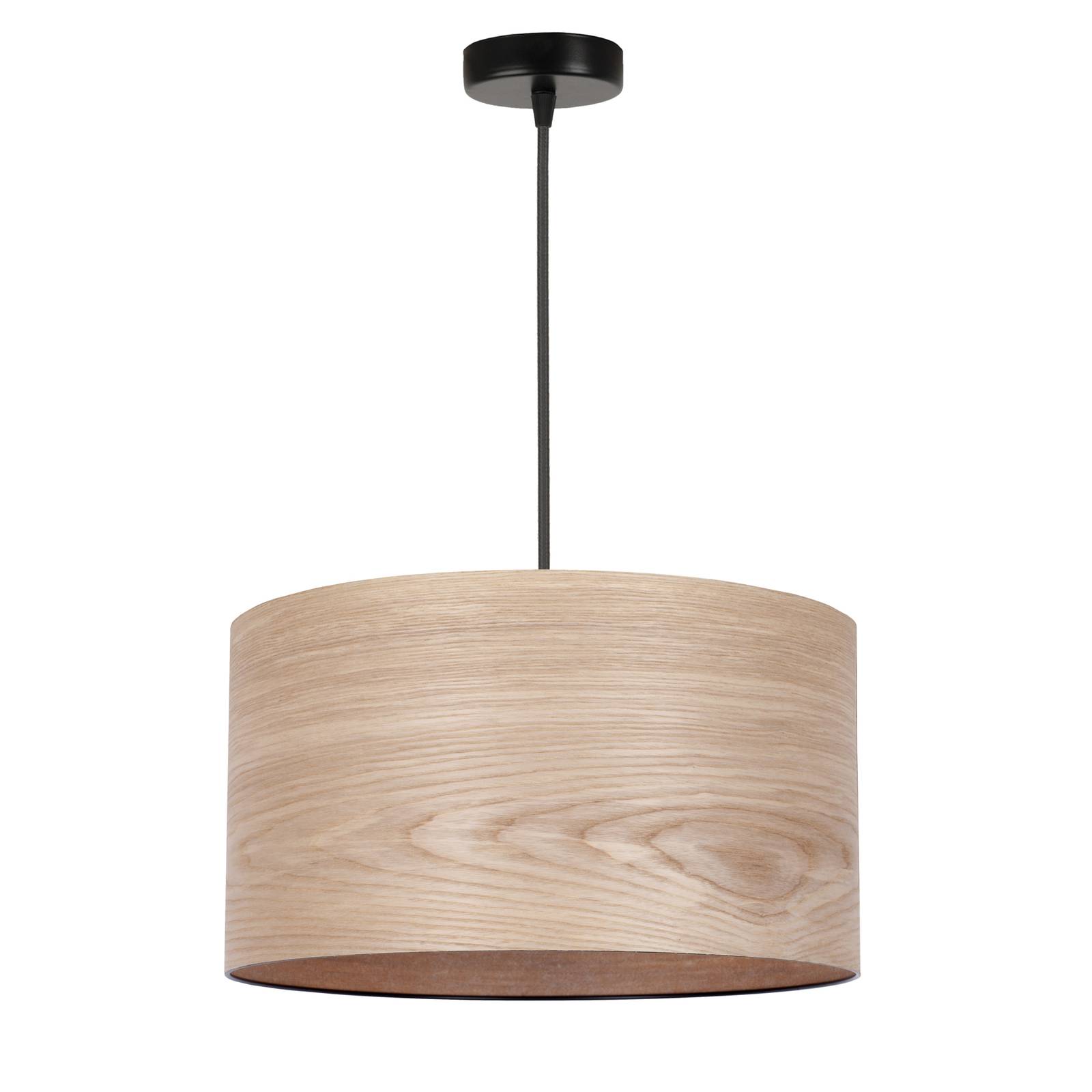 Envostar Envolight Veneer hanging lamp, ash heartwood, for Living / Dining Room, wood veneer, metal, fabric, E27, 15 W, H: 30 cm