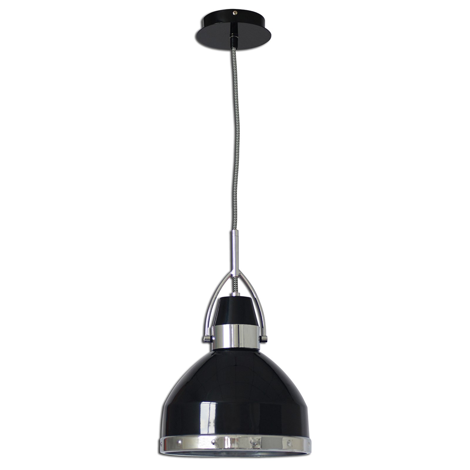 Priemyselne navrhnutá závesná lampa Britta čierna