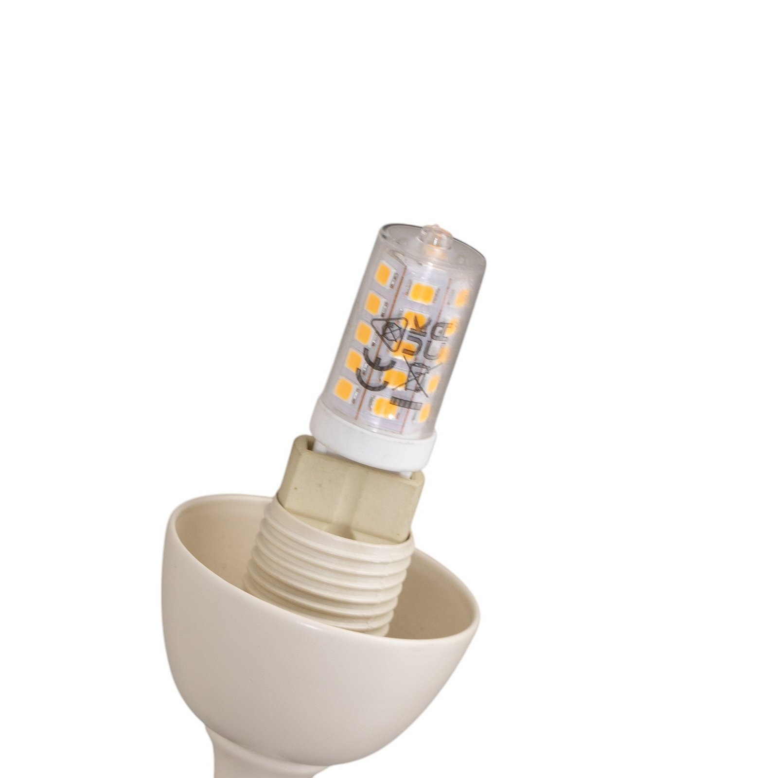 Lámpara de pie Gloriosa, crema, cristal, 9 luces