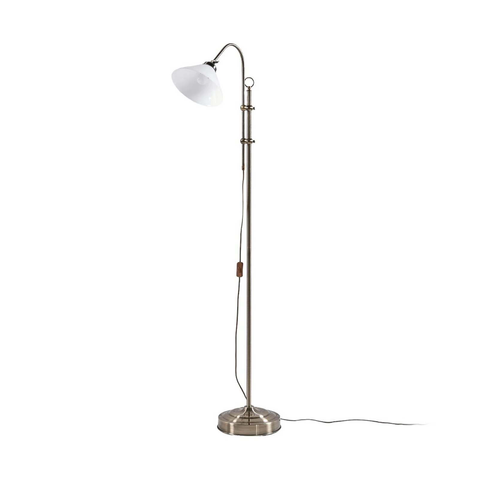Lampe sur pied Lindby Otis, laiton vieilli, verre, 170 cm, E27