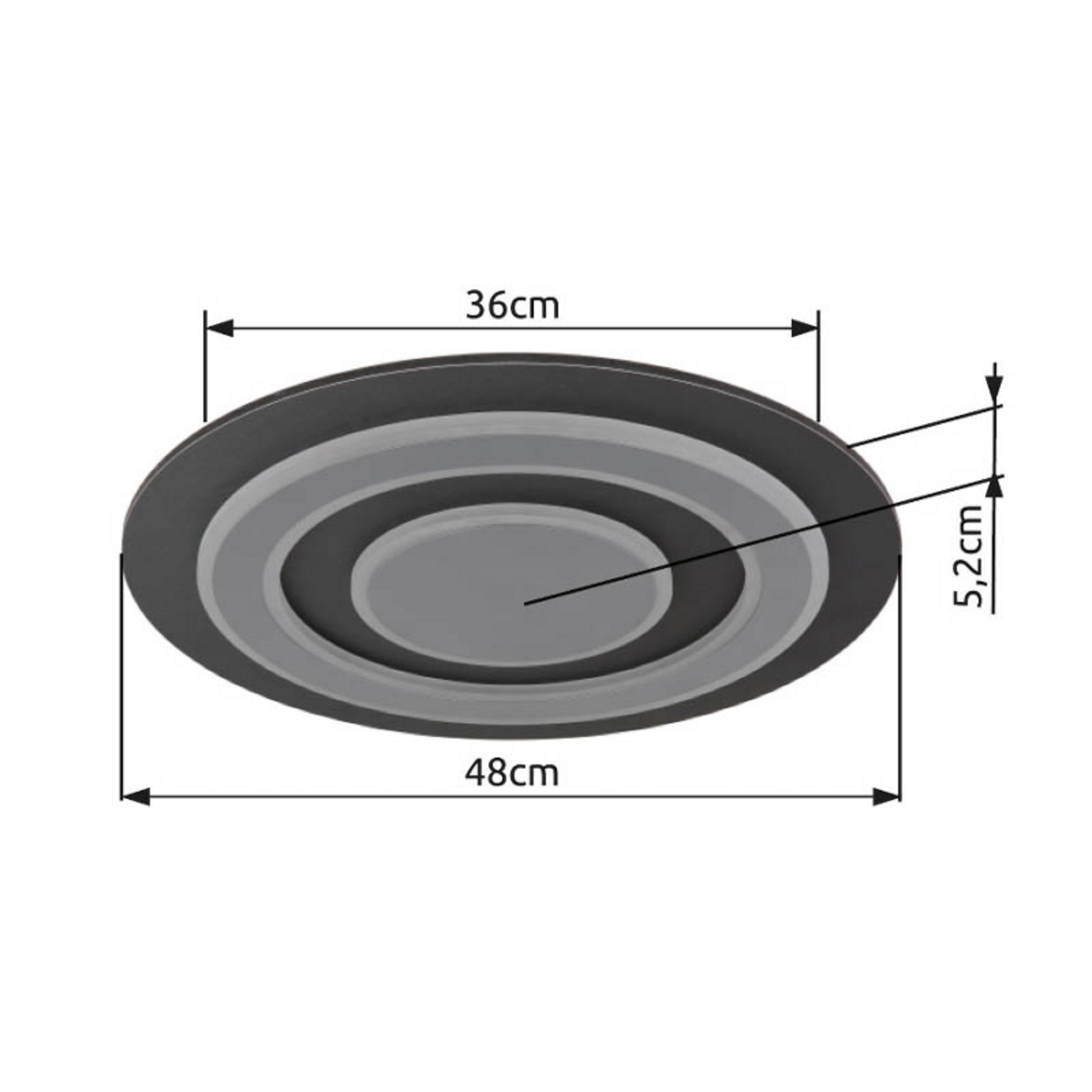 Lampa sufitowa LED Jayden, Ø 48 cm, antracyt/szary, metal