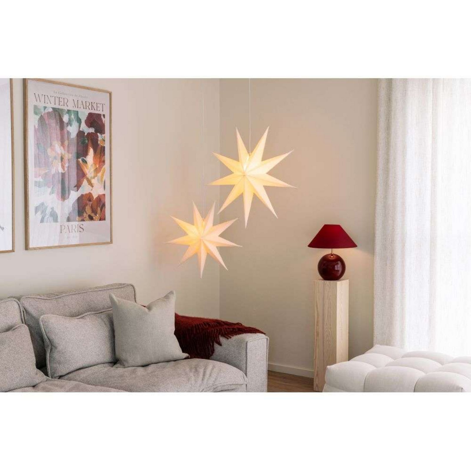 Globen Lighting Tischleuchte IRIS, dunkelrot, Höhe 39 cm