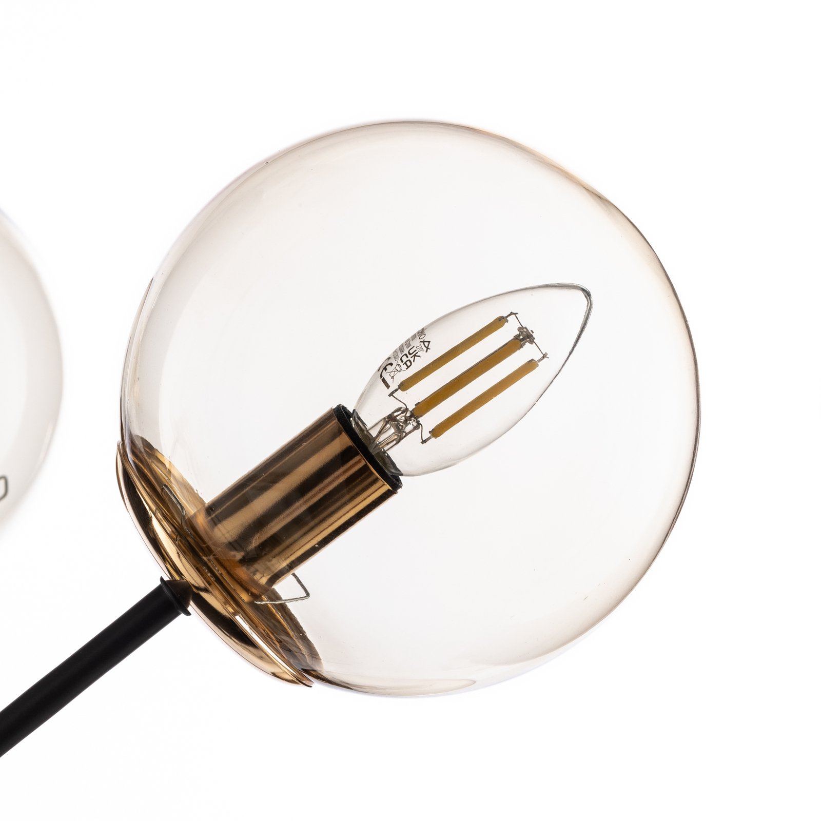 Foton pendant light, 6-bulb, black/gold